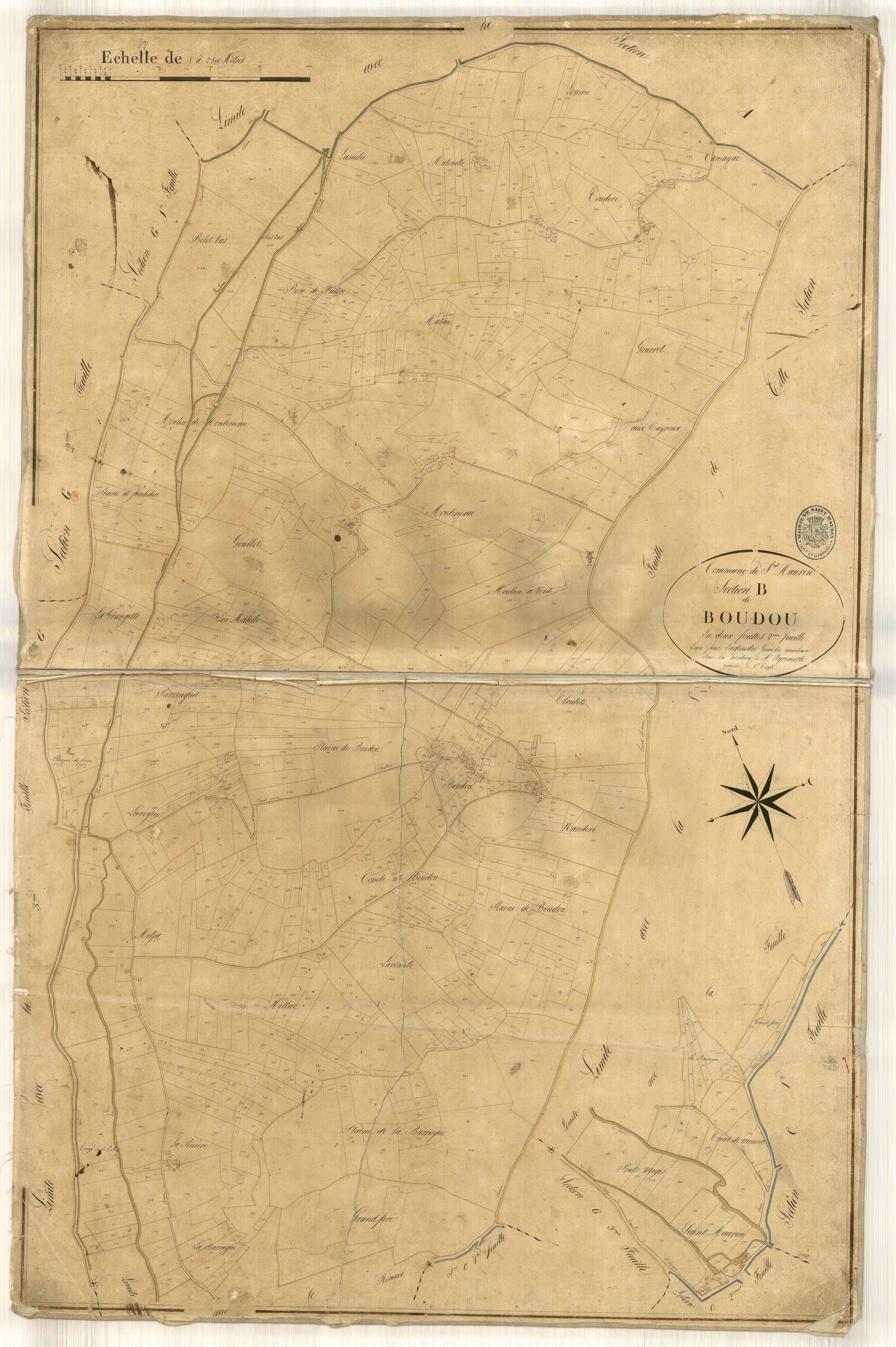 Plan napoléonien-B2 Boudou, Saint-Maurin