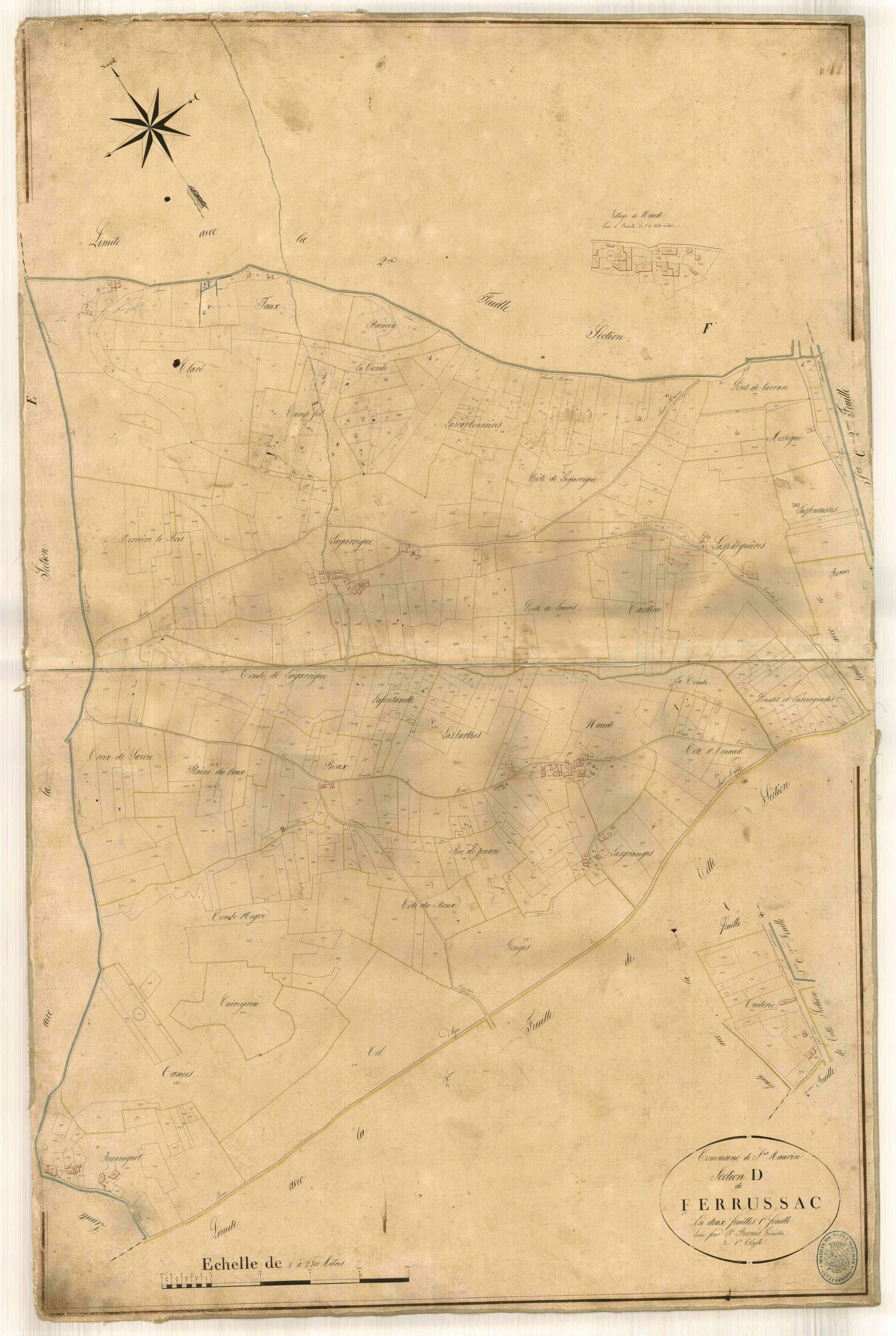 Plan napoléonien-D1 Ferrussac, Saint-Maurin