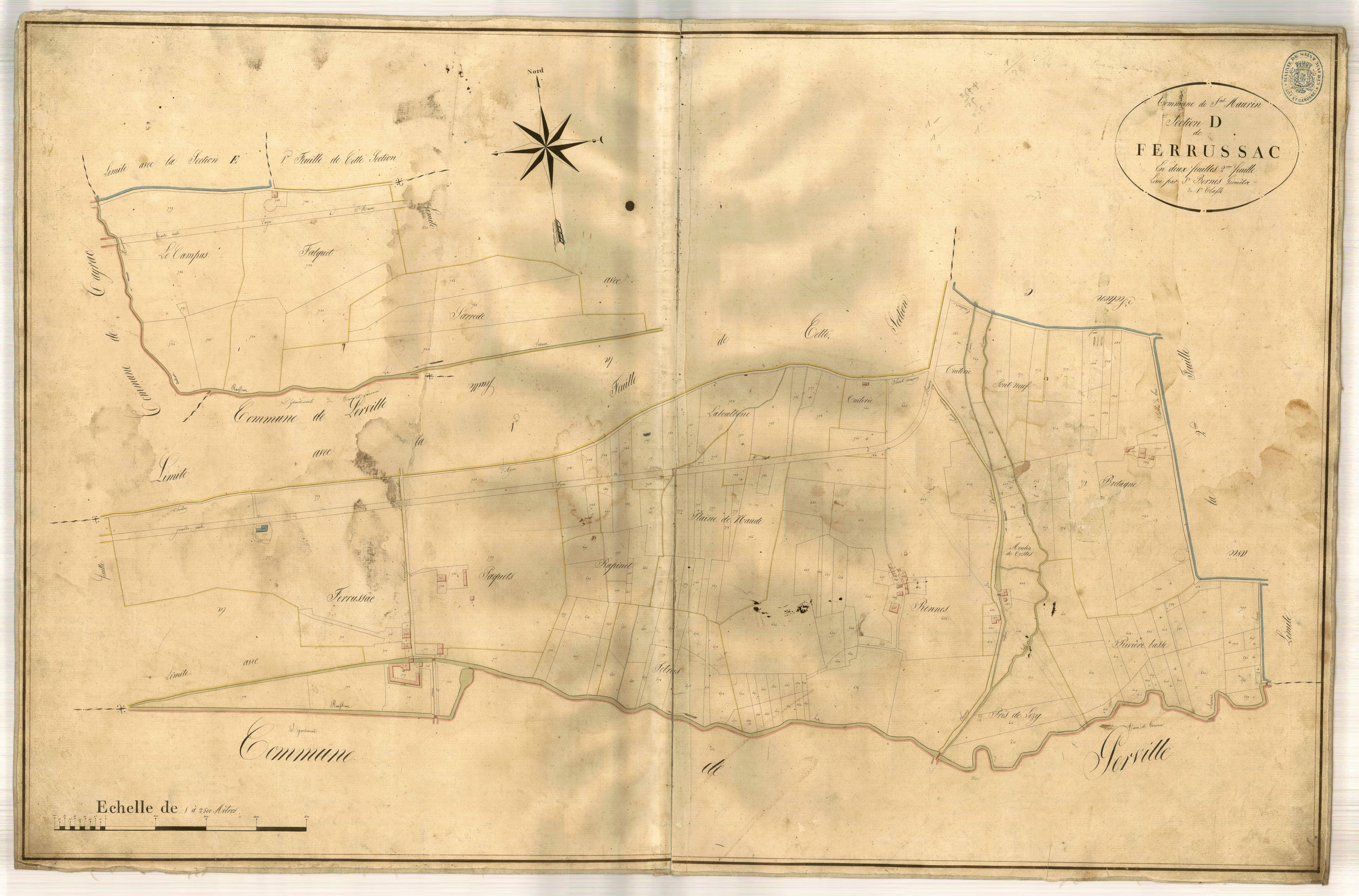 Plan napoléonien-D2 Ferrussac, Saint-Maurin