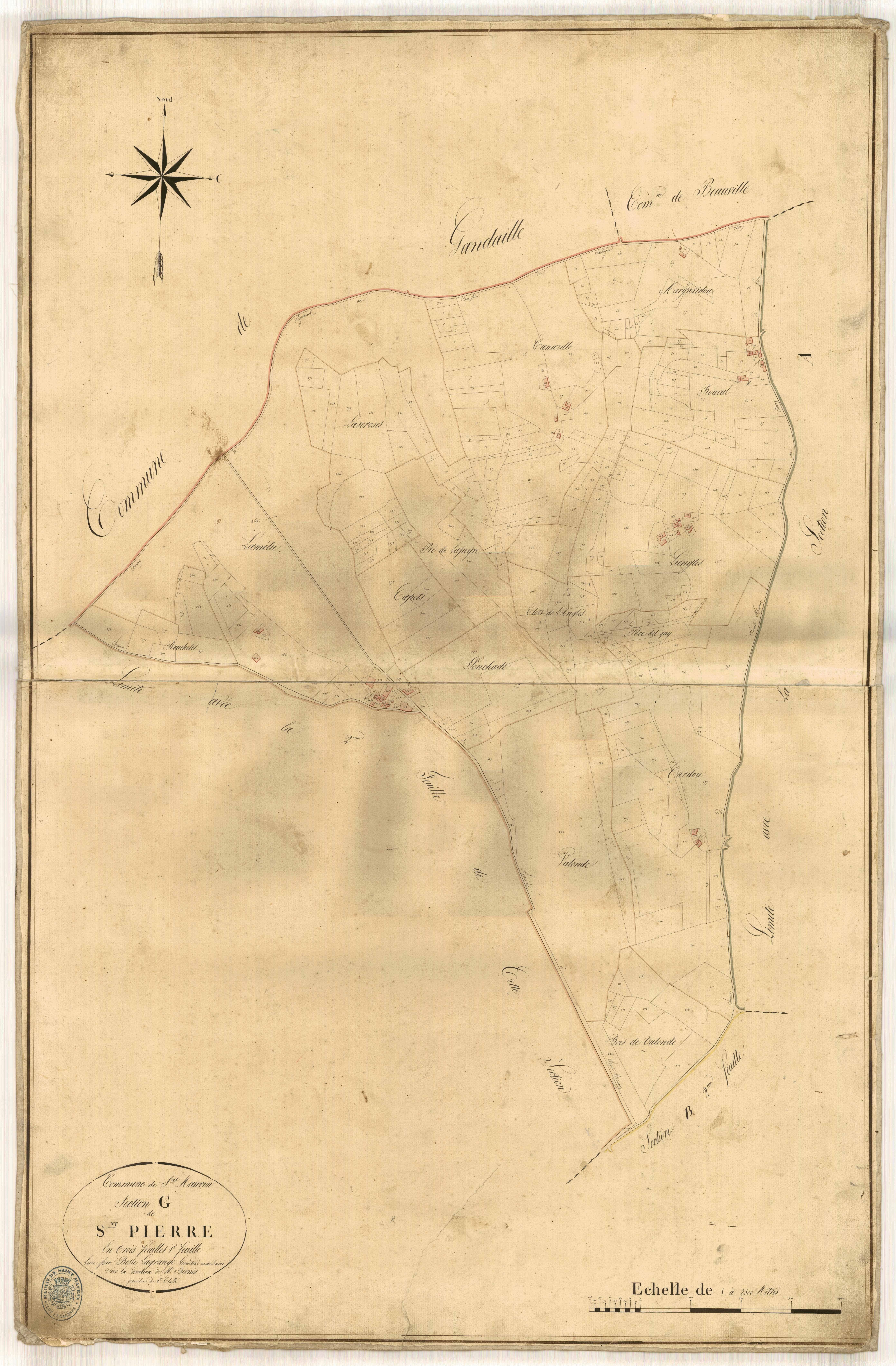 Plan napoléonien-G1 Saint-Pierre, Saint-Maurin