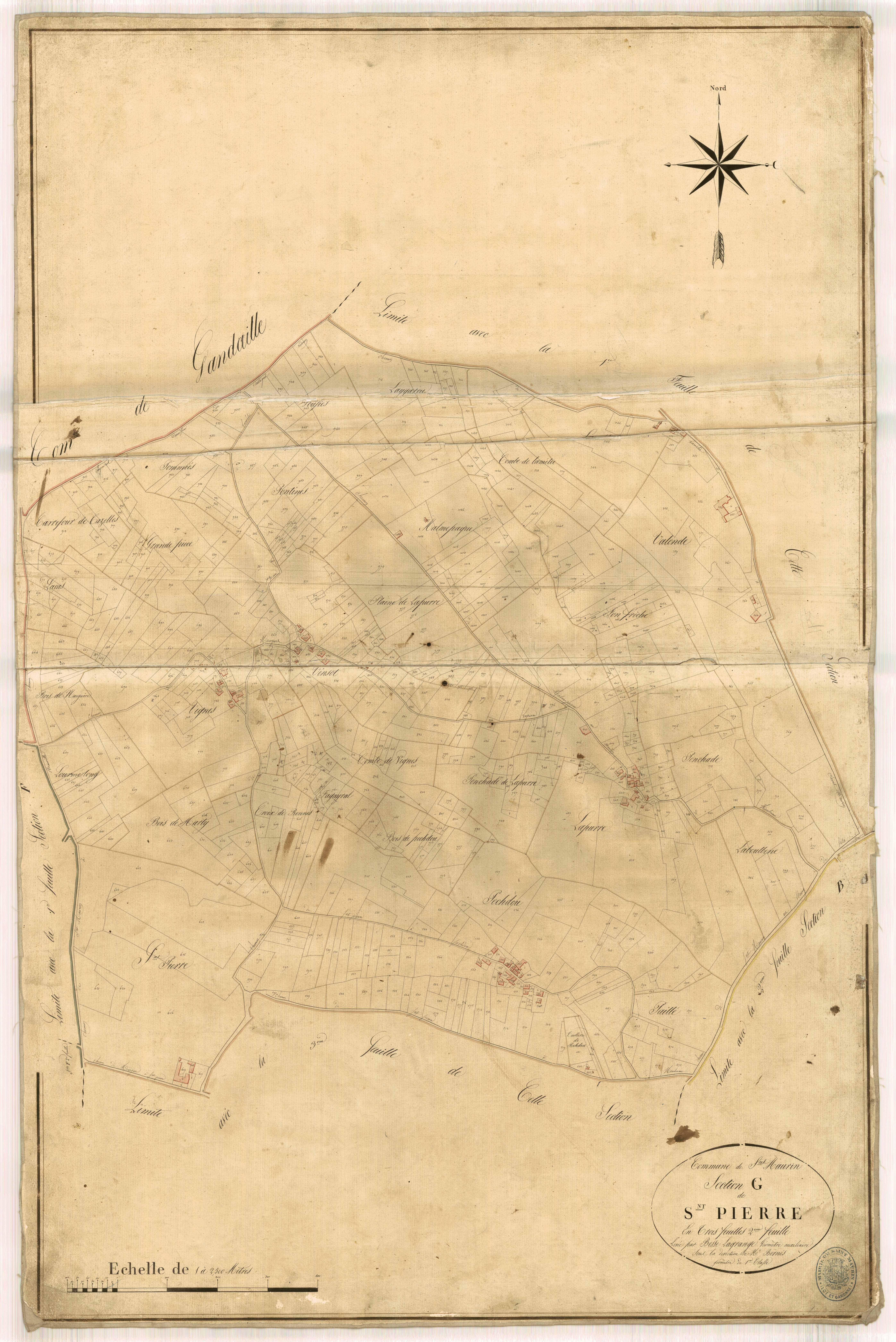 Plan napoléonien-G2 Saint-Pierre, Saint-Maurin