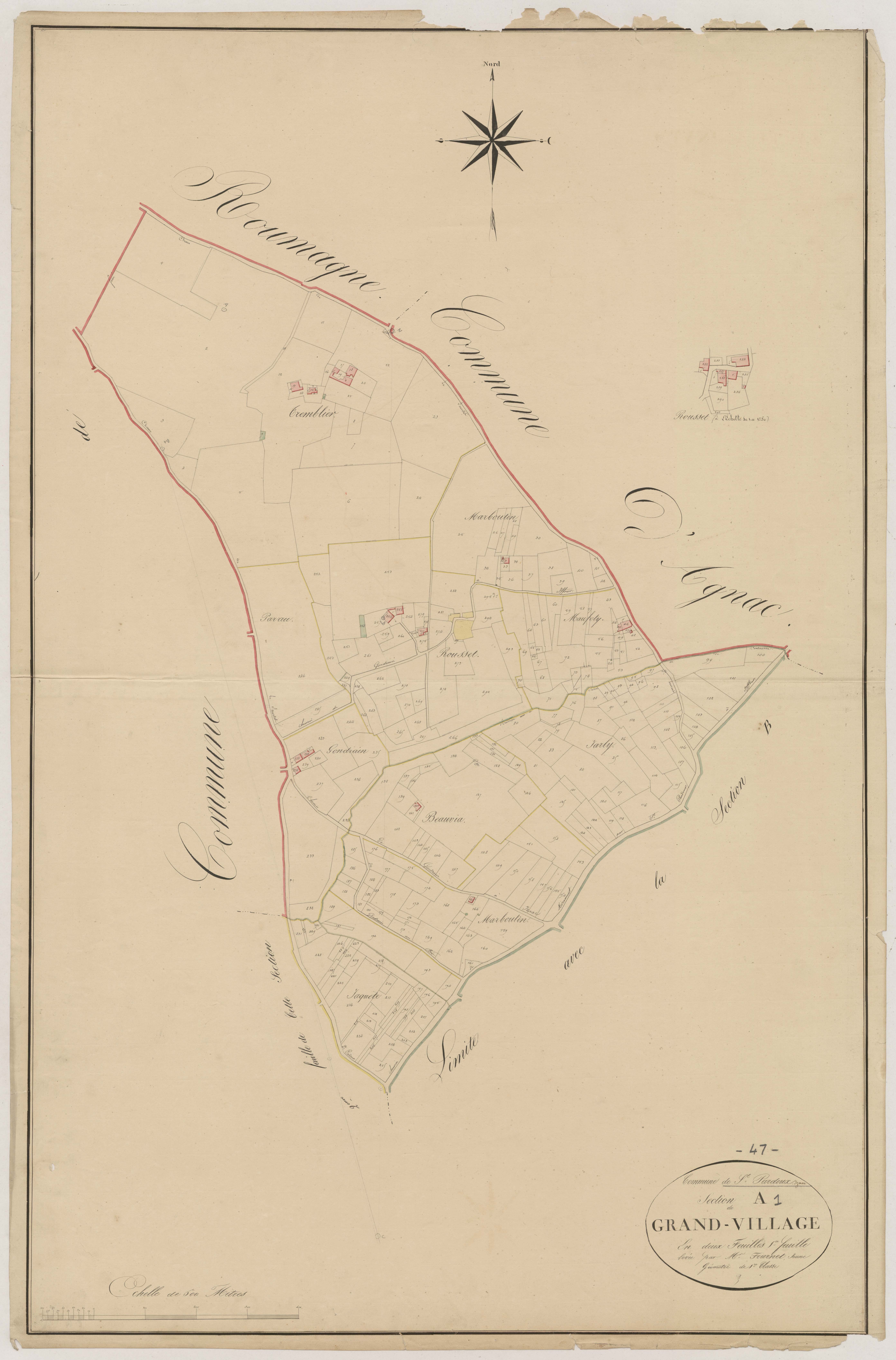 Plan napoléonien, atlas-A1 Grand-Village, Saint-Pardoux-Isaac