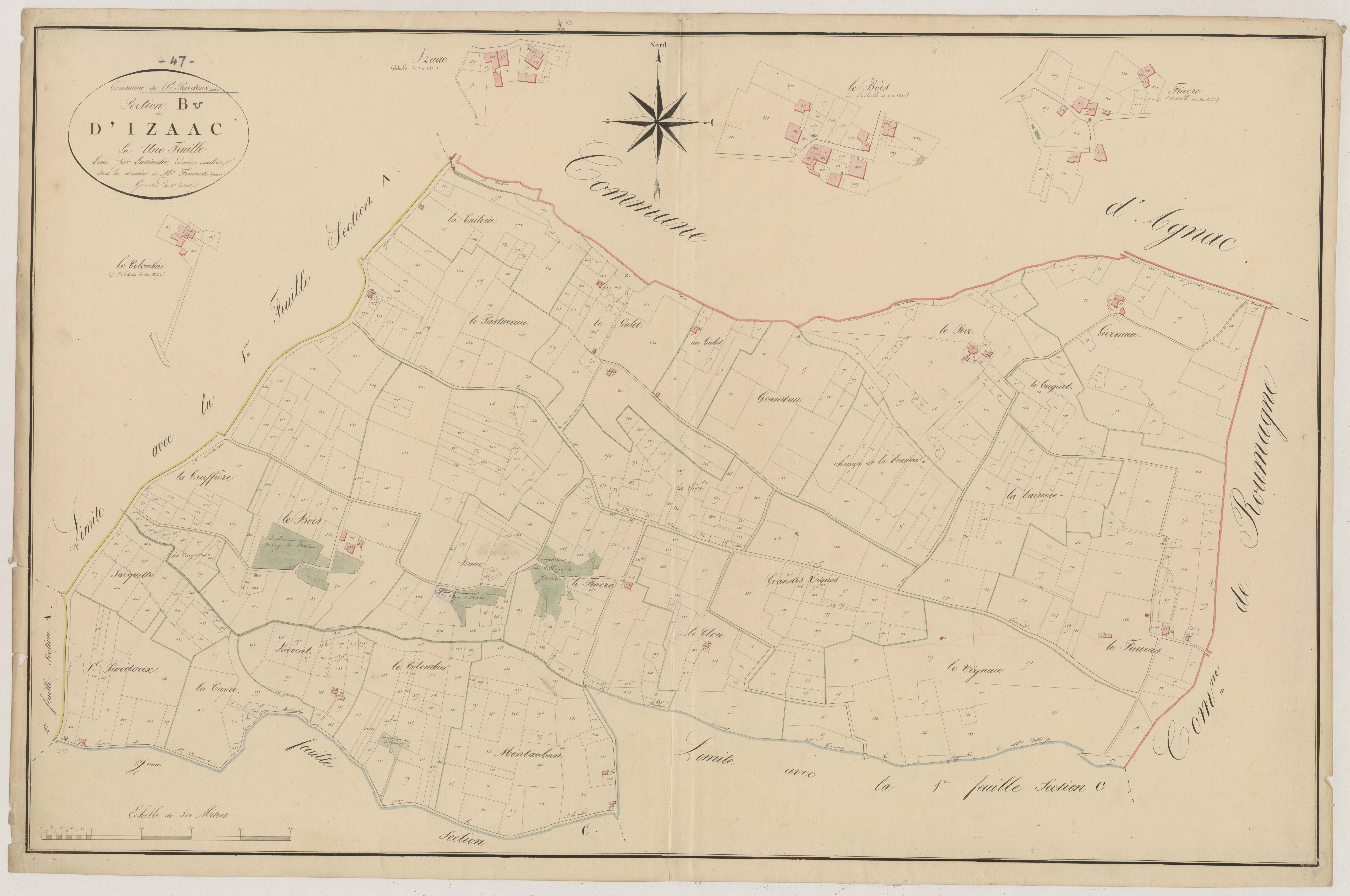 Plan napoléonien, atlas-B D’Izaac, Saint-Pardoux-Isaac
