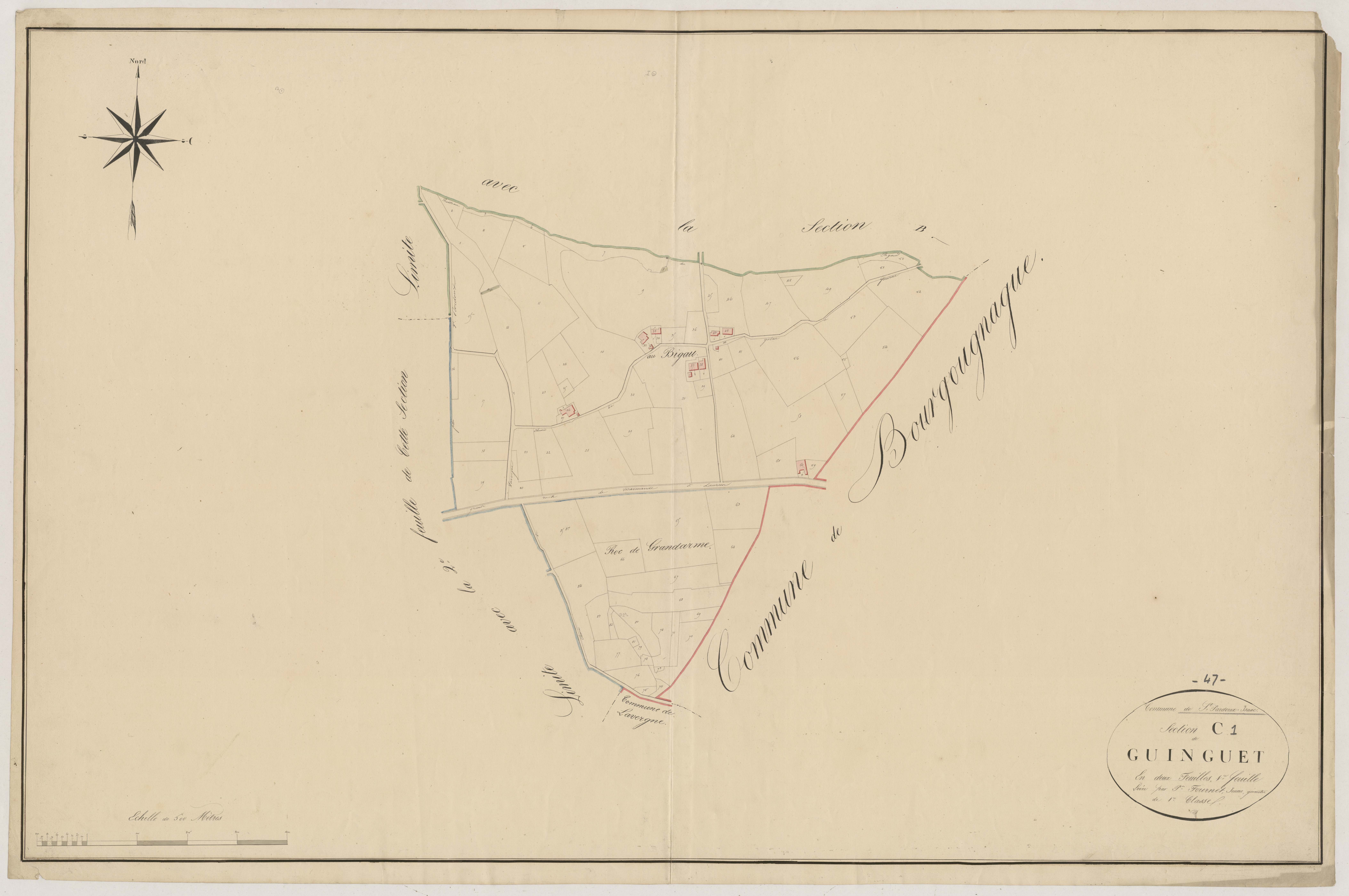 Plan napoléonien, atlas-C1 Guinguet, Saint-Pardoux-Isaac