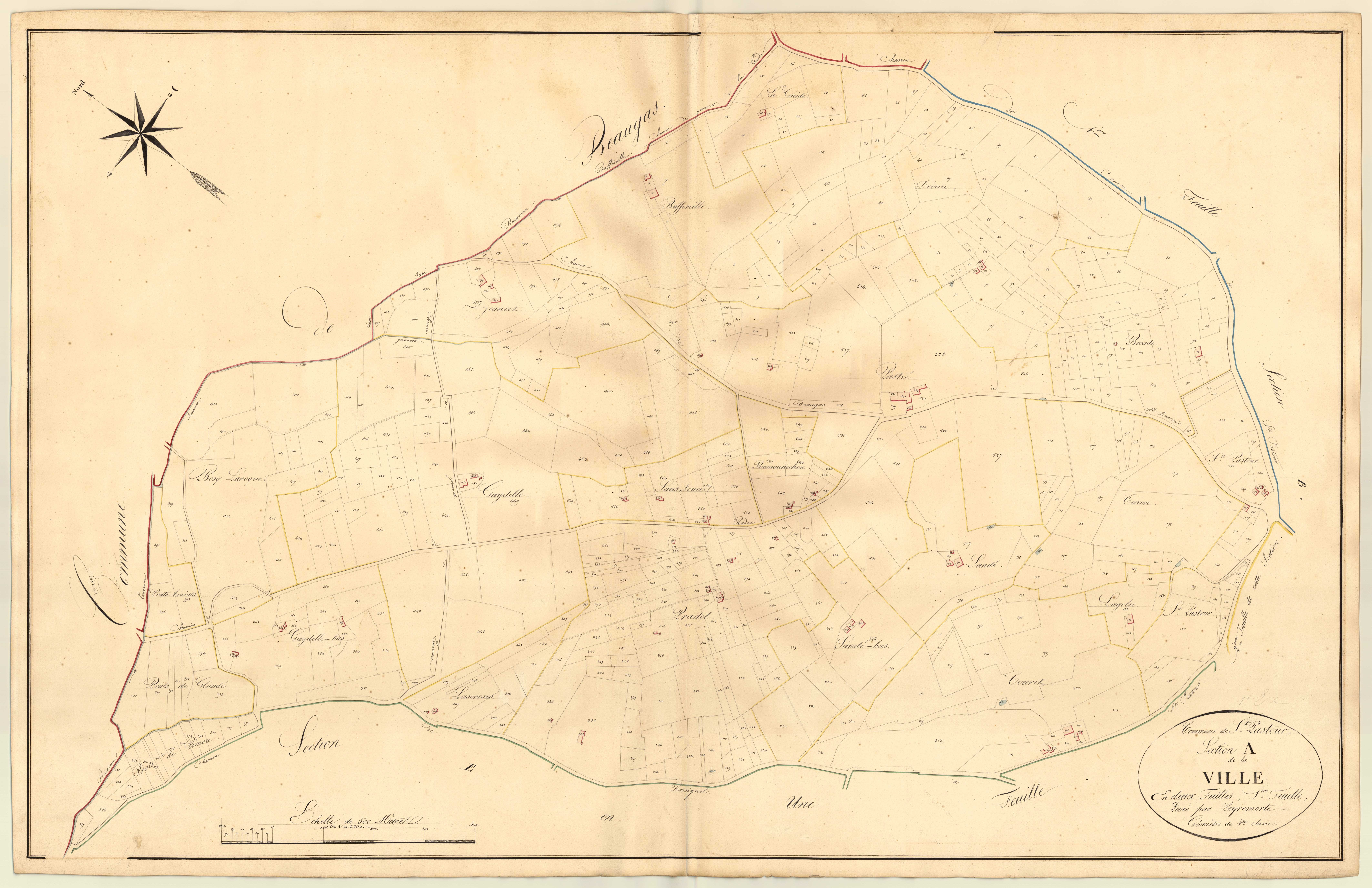 Plan napoléonien, atlas-A1 La Ville, Saint-Pastour
