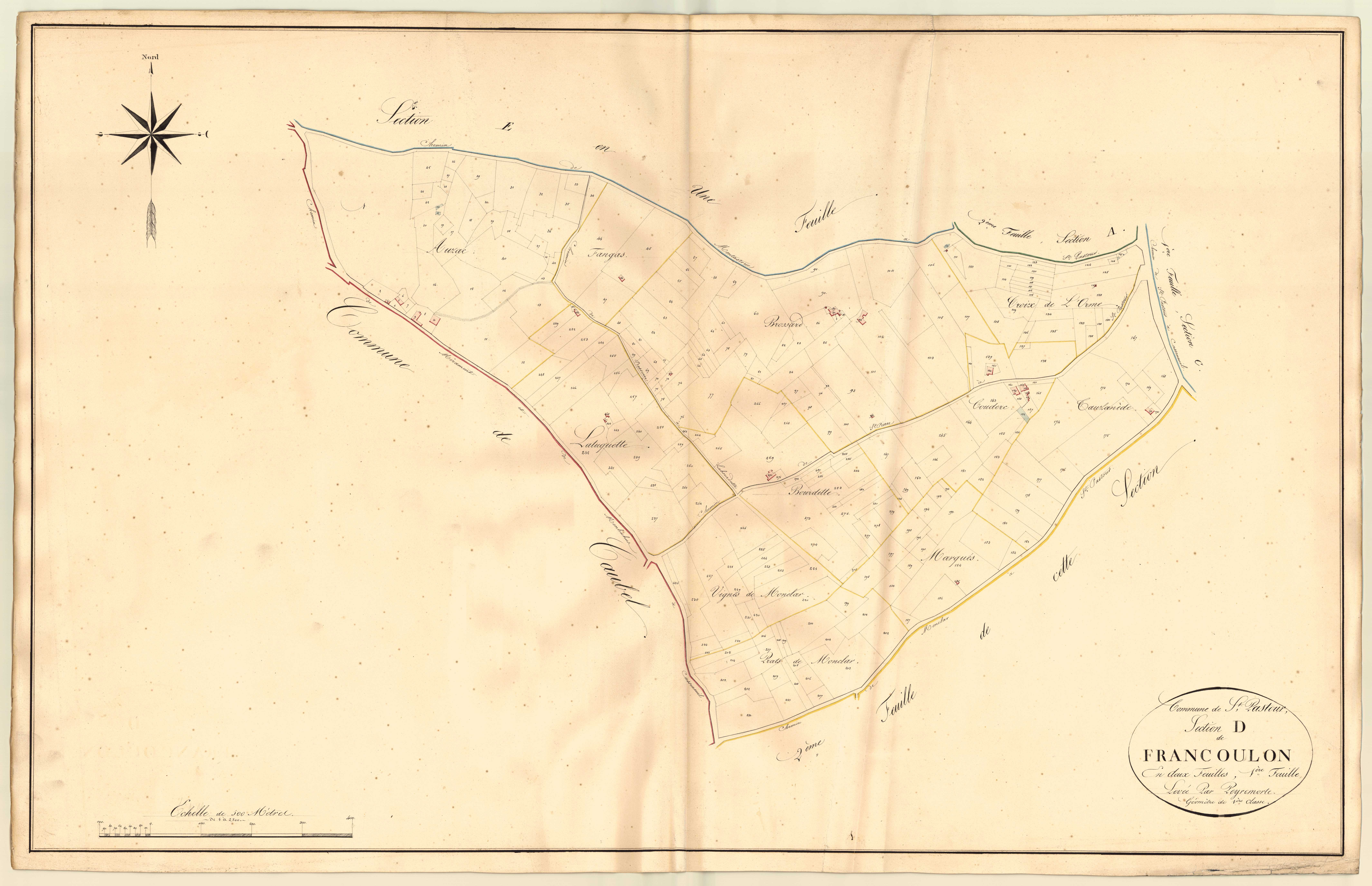 Plan napoléonien, atlas-D1 Francoulon, Saint-Pastour