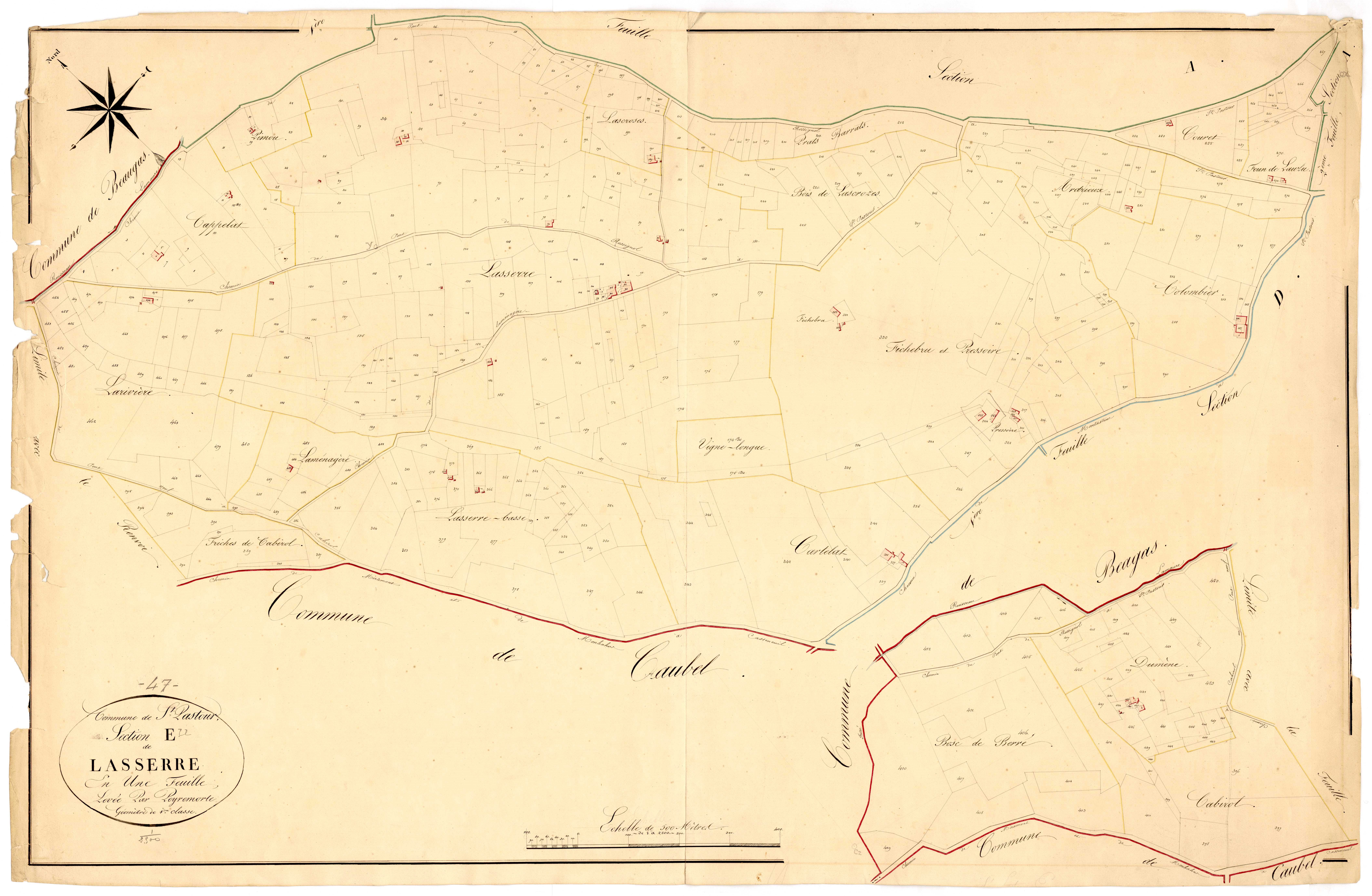 Plan napoléonien, atlas-E Lasserre, Saint-Pastour