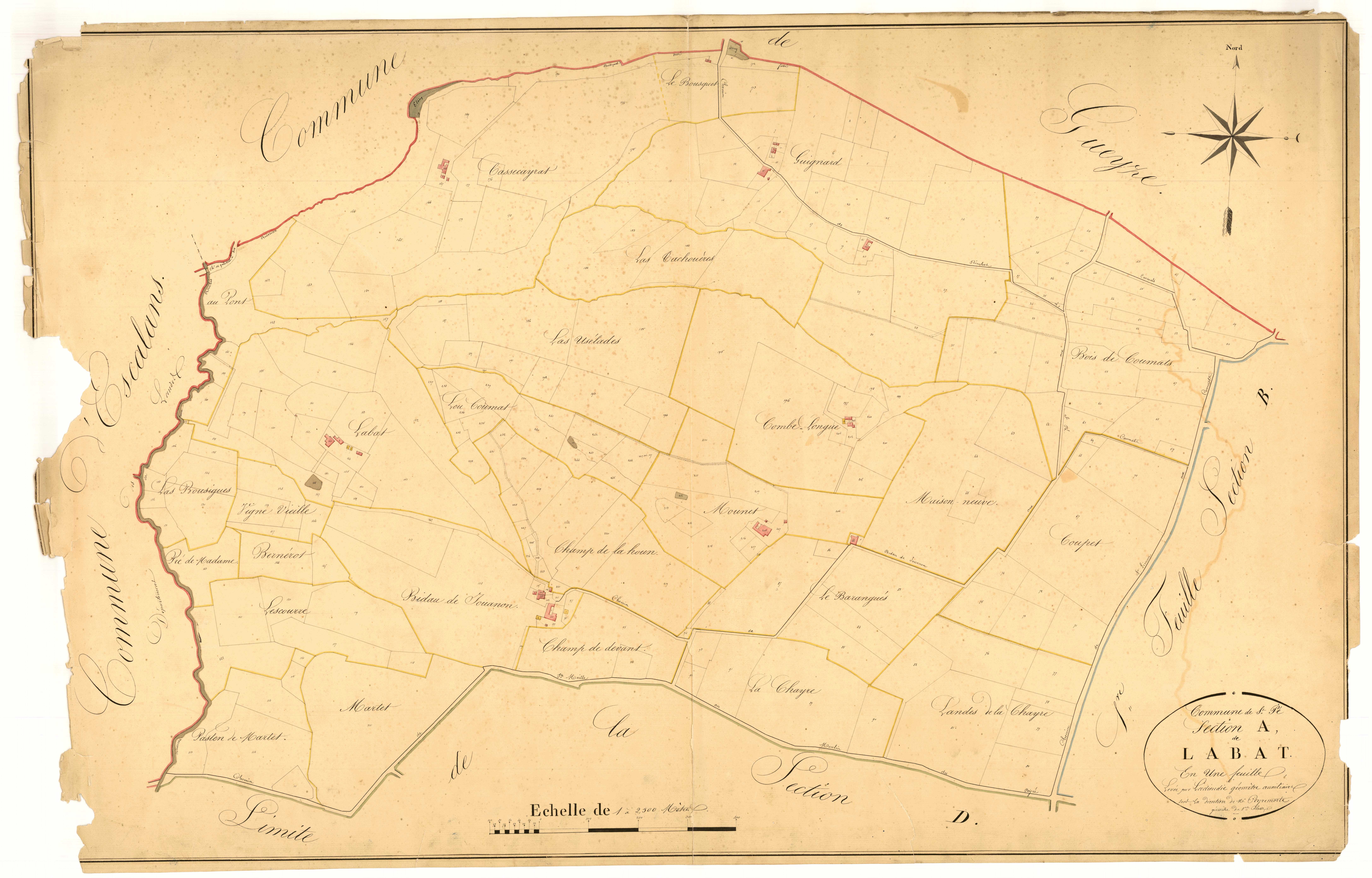 Plan napoléonien, atlas-A Labat, Saint-Pé-Saint-Simon