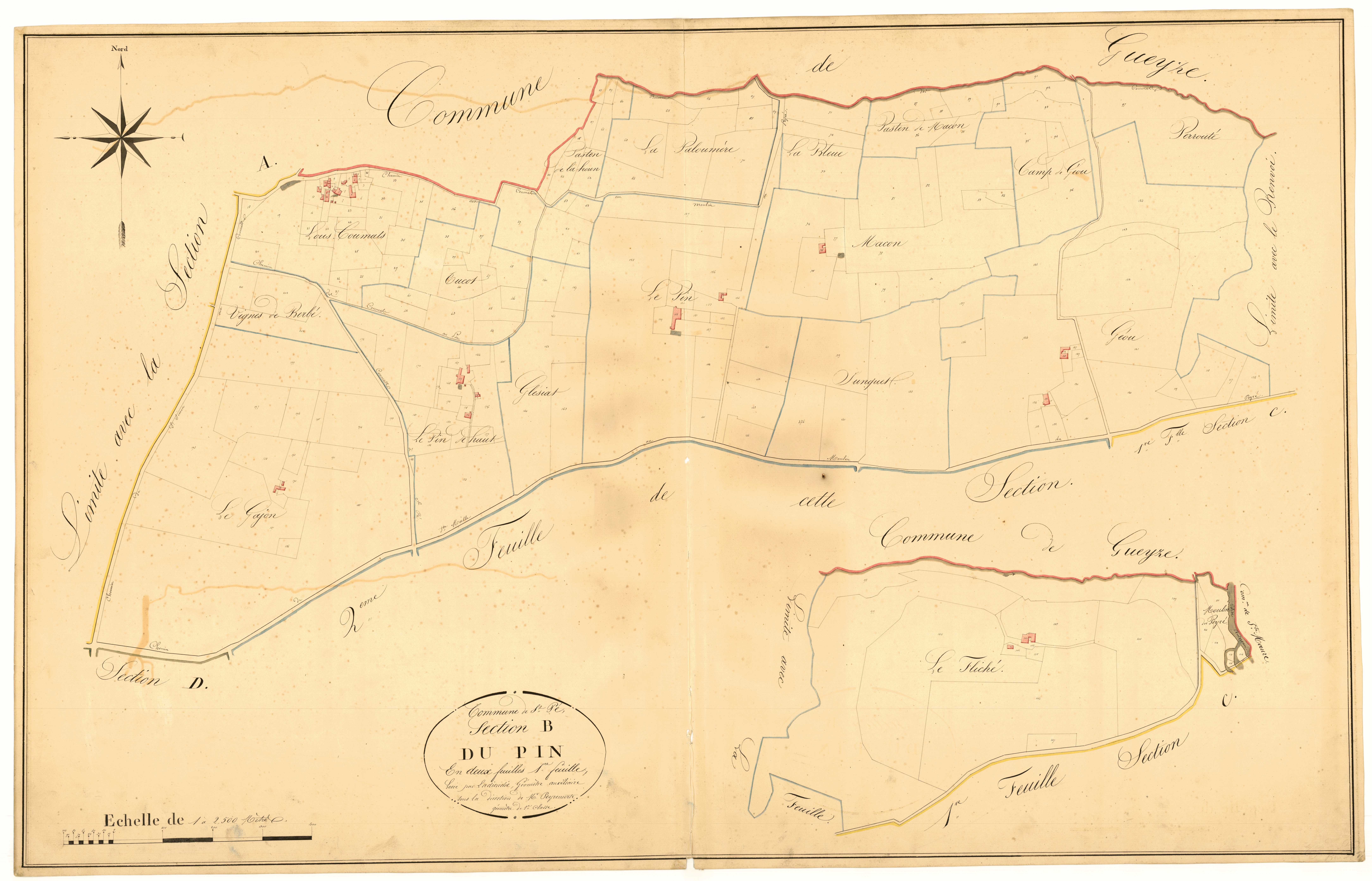 Plan napoléonien, atlas-B1 Le Pin, Saint-Pé-Saint-Simon