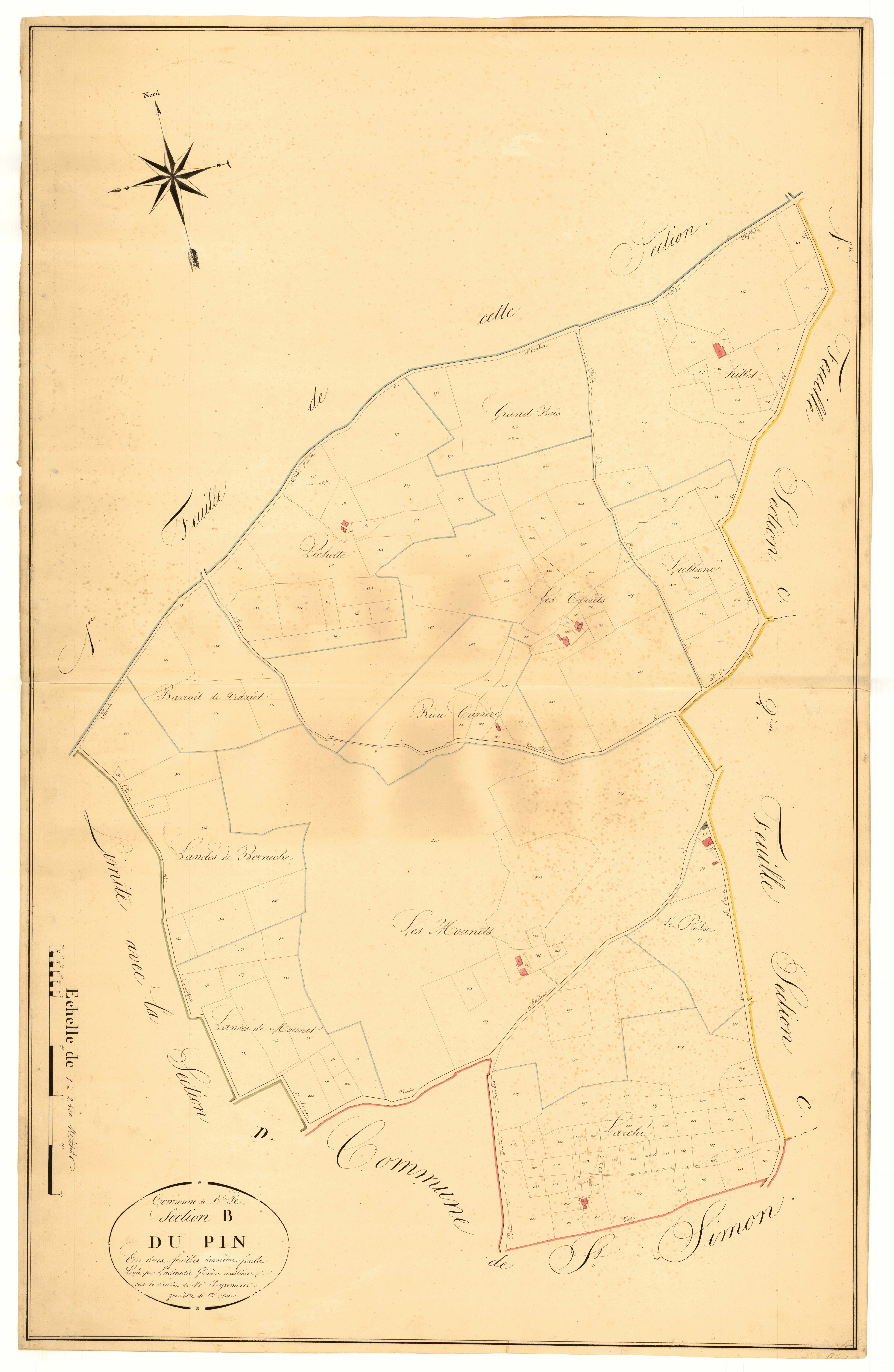 Plan napoléonien, atlas-B2 Le Pin, Saint-Pé-Saint-Simon