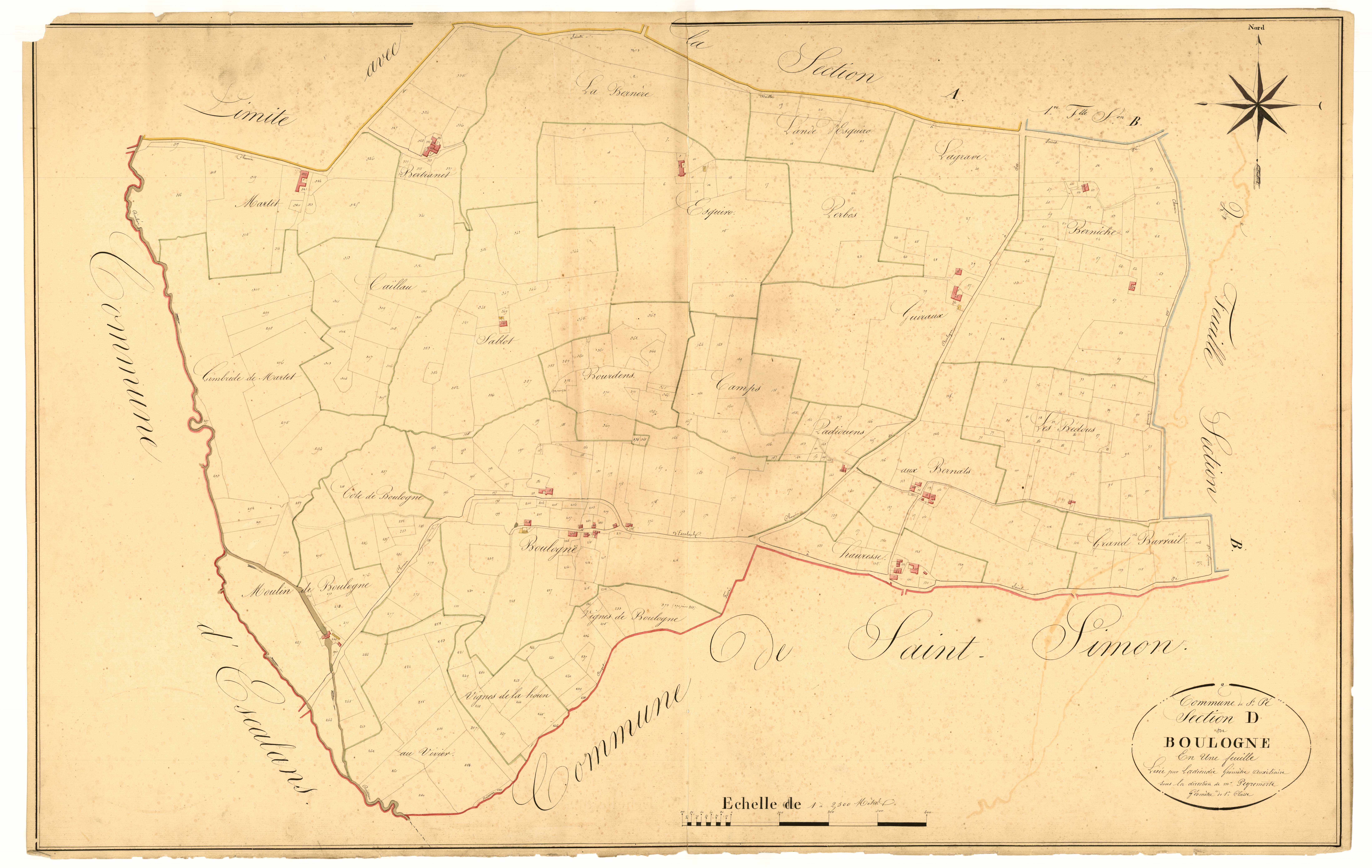 Plan napoléonien, atlas-D Boulogne, Saint-Pé-Saint-Simon