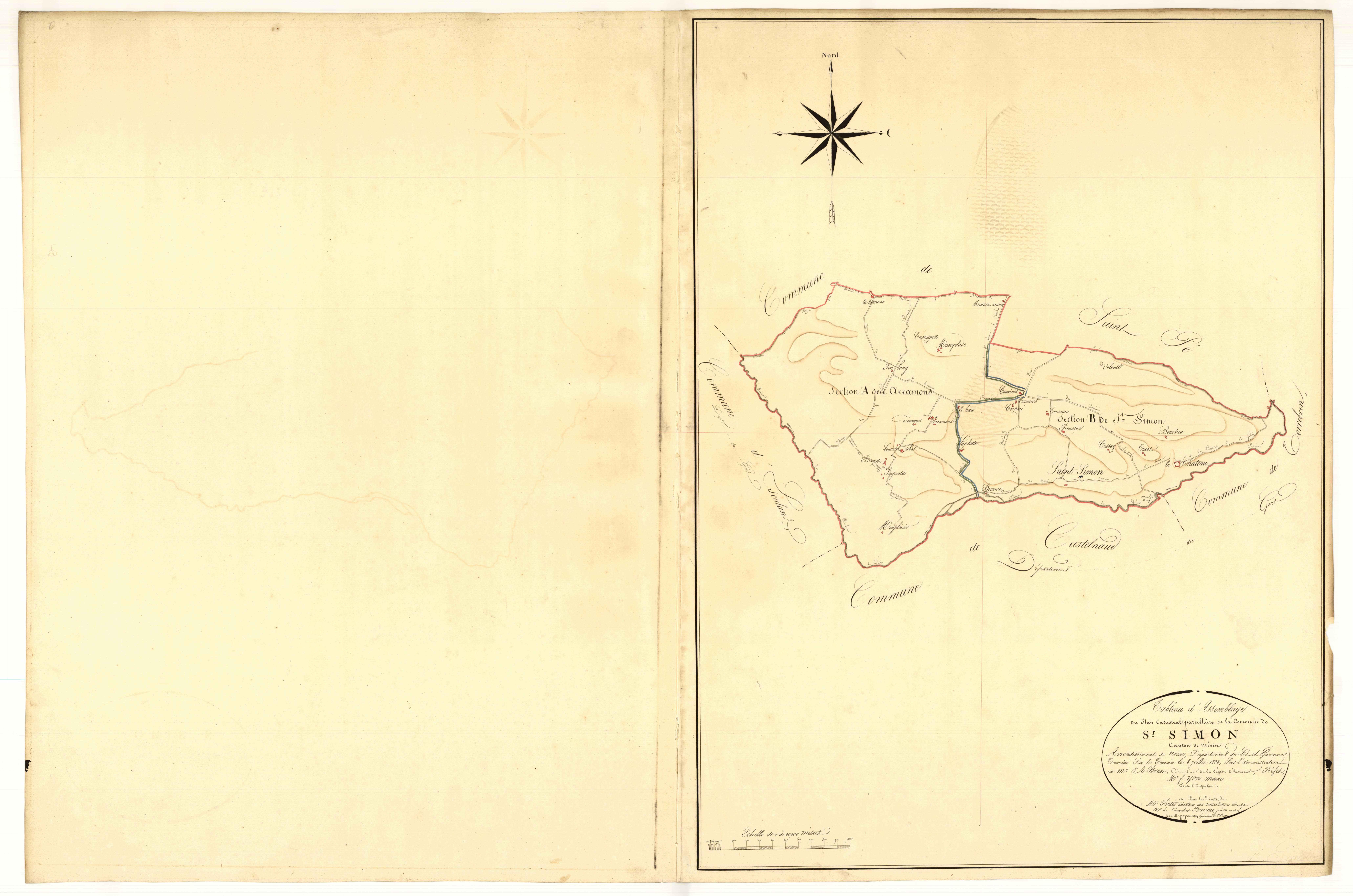 Plan napoléonien, atlas-TA, Saint-Simon (voir Saint-Pé-Saint-Simon)