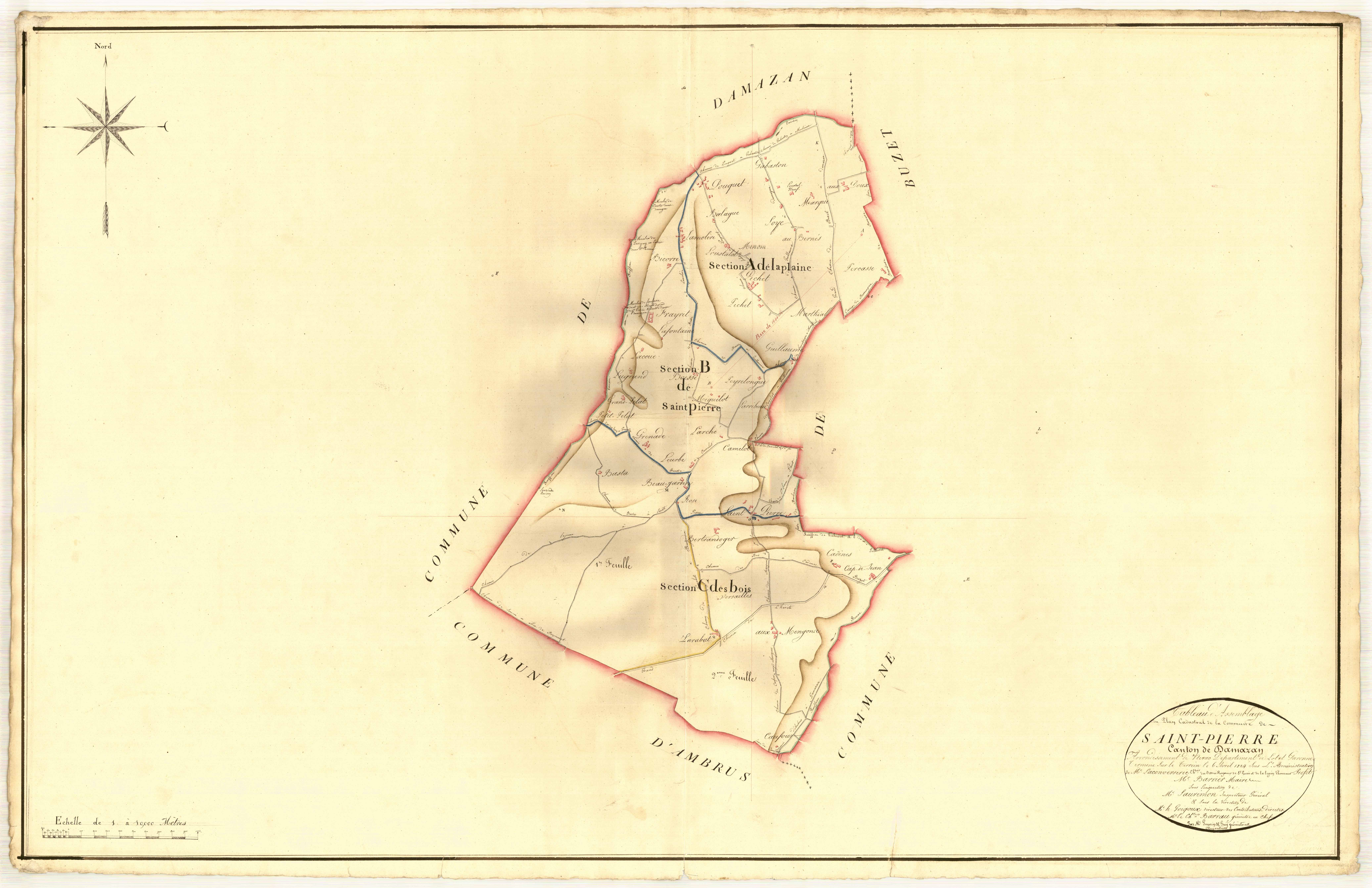 Plan napoléonien, atlas-TA, Saint-Pierre-de-Buzet