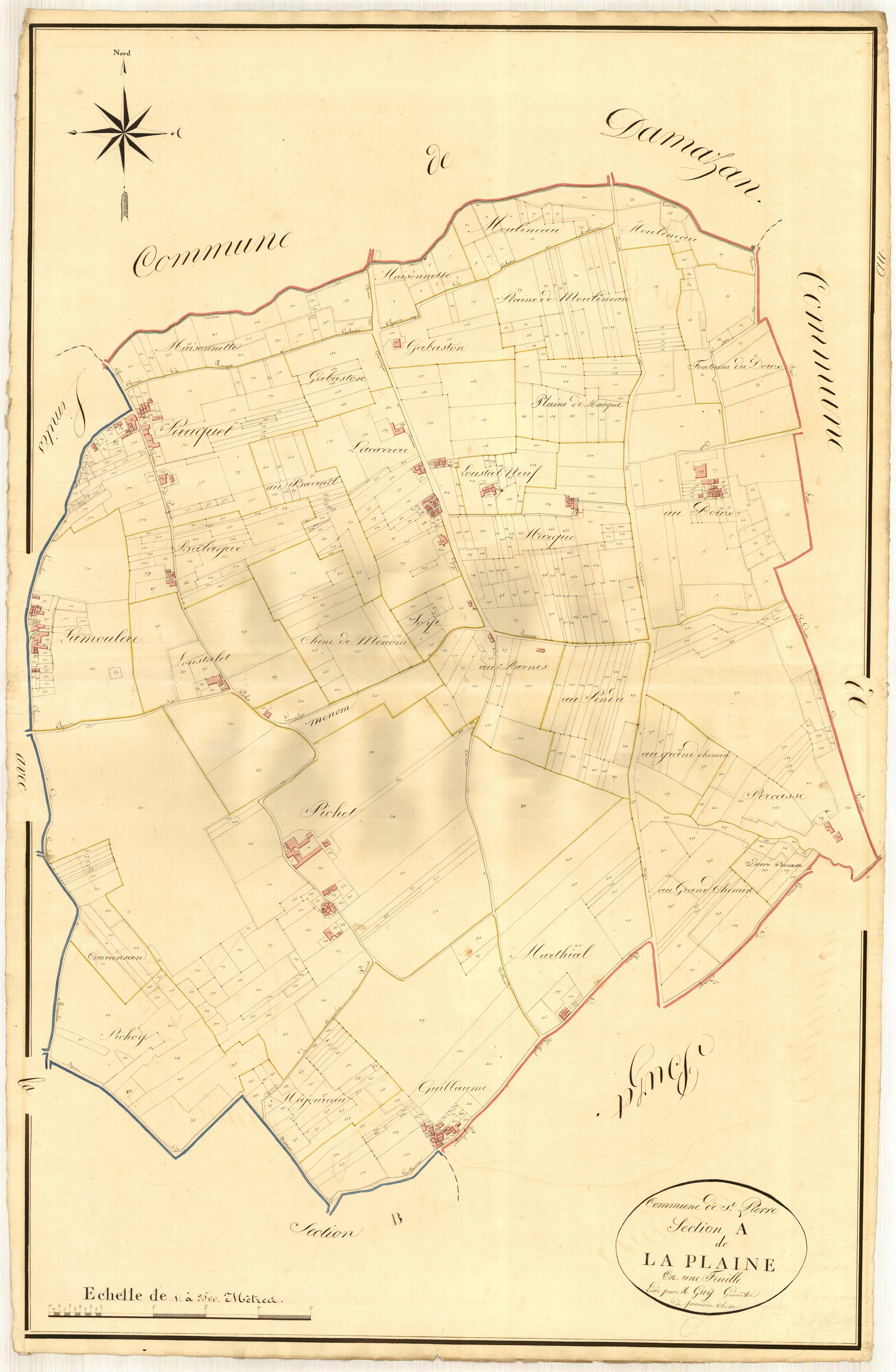 Plan napoléonien, atlas-A La Plaine, Saint-Pierre-de-Buzet