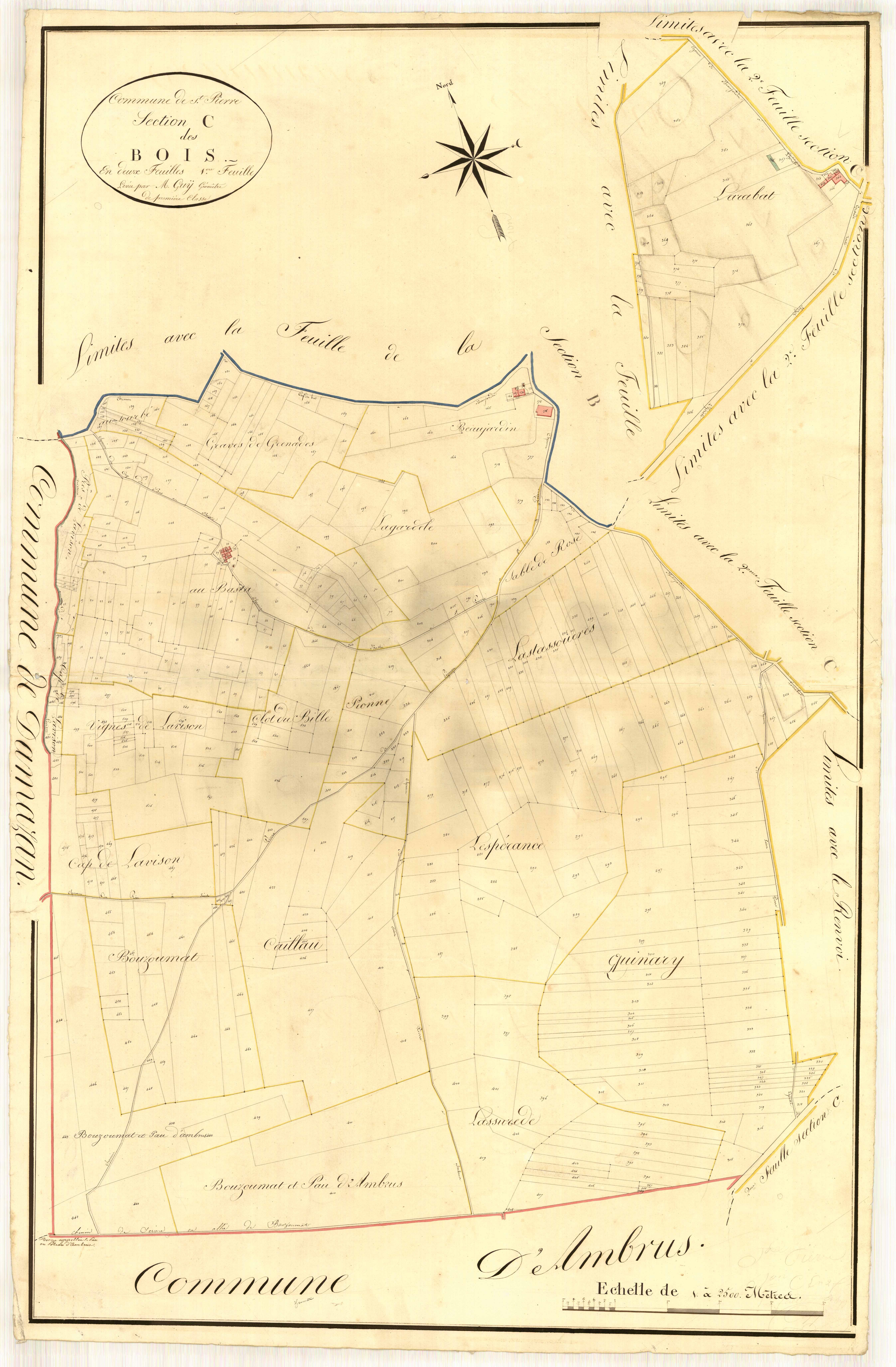 Plan napoléonien, atlas-C1 Les Bois, Saint-Pierre-de-Buzet