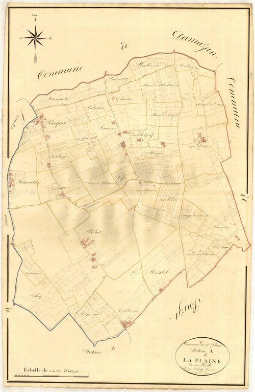Plan napoléonien, atlas-A La Plaine, Saint-Pierre-de-Buzet