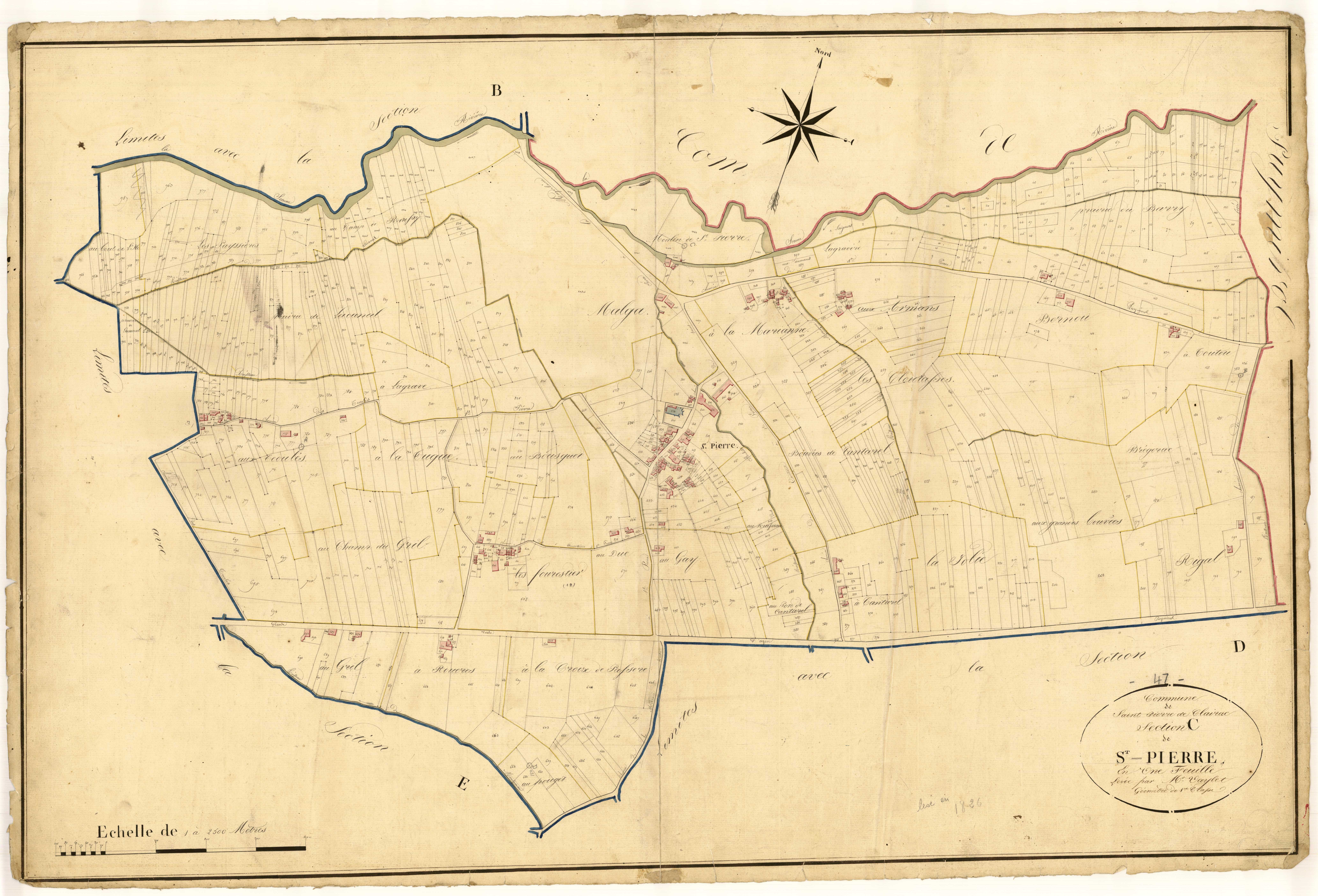 Plan napoléonien, atlas-C Saint-Pierre, Saint-Pierre-de-Clairac