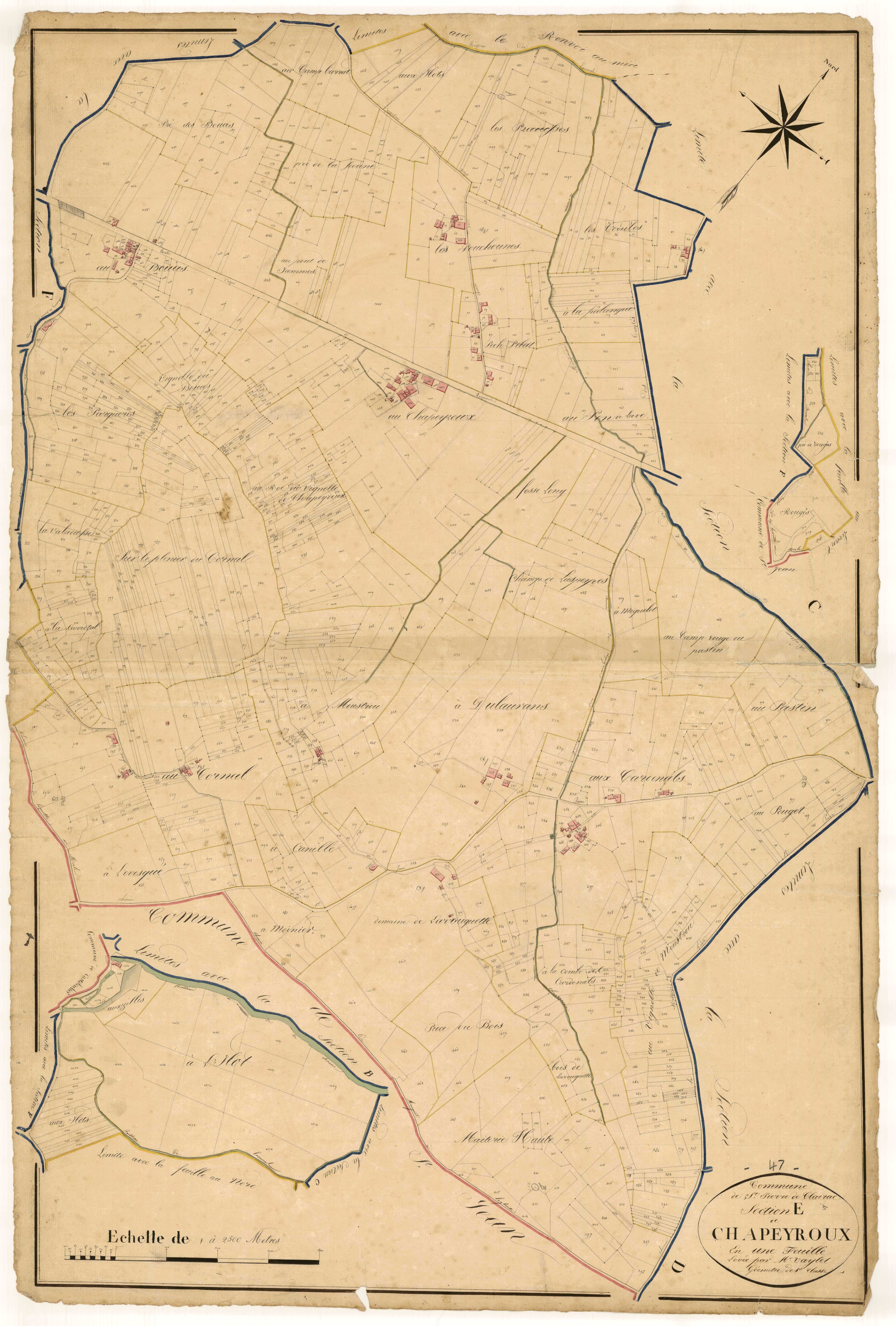Plan napoléonien, atlas-E Chapeyroux, Saint-Pierre-de-Clairac