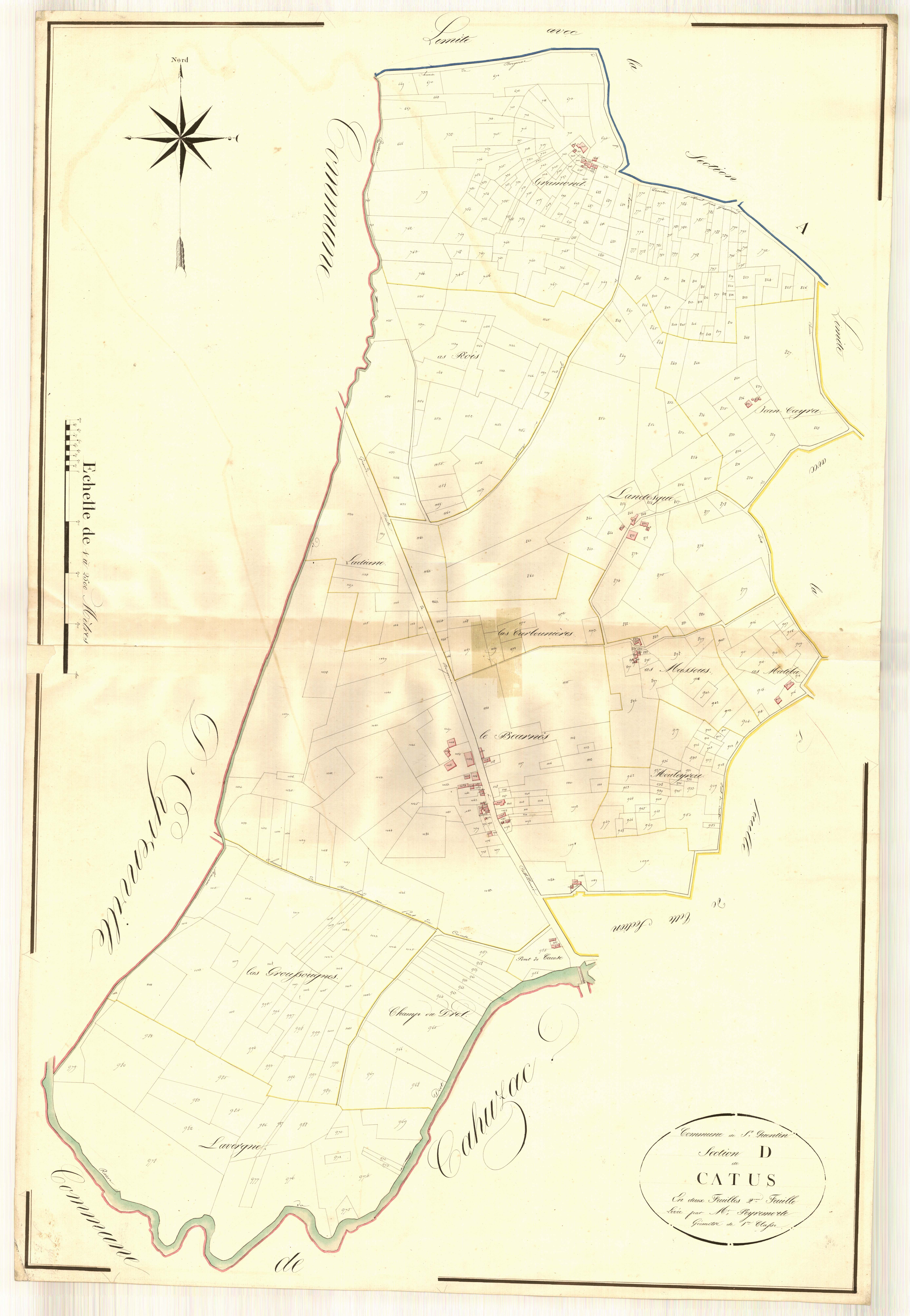 Plan napoléonien, atlas-D2 Catus, Saint-Quentin-du-Dropt