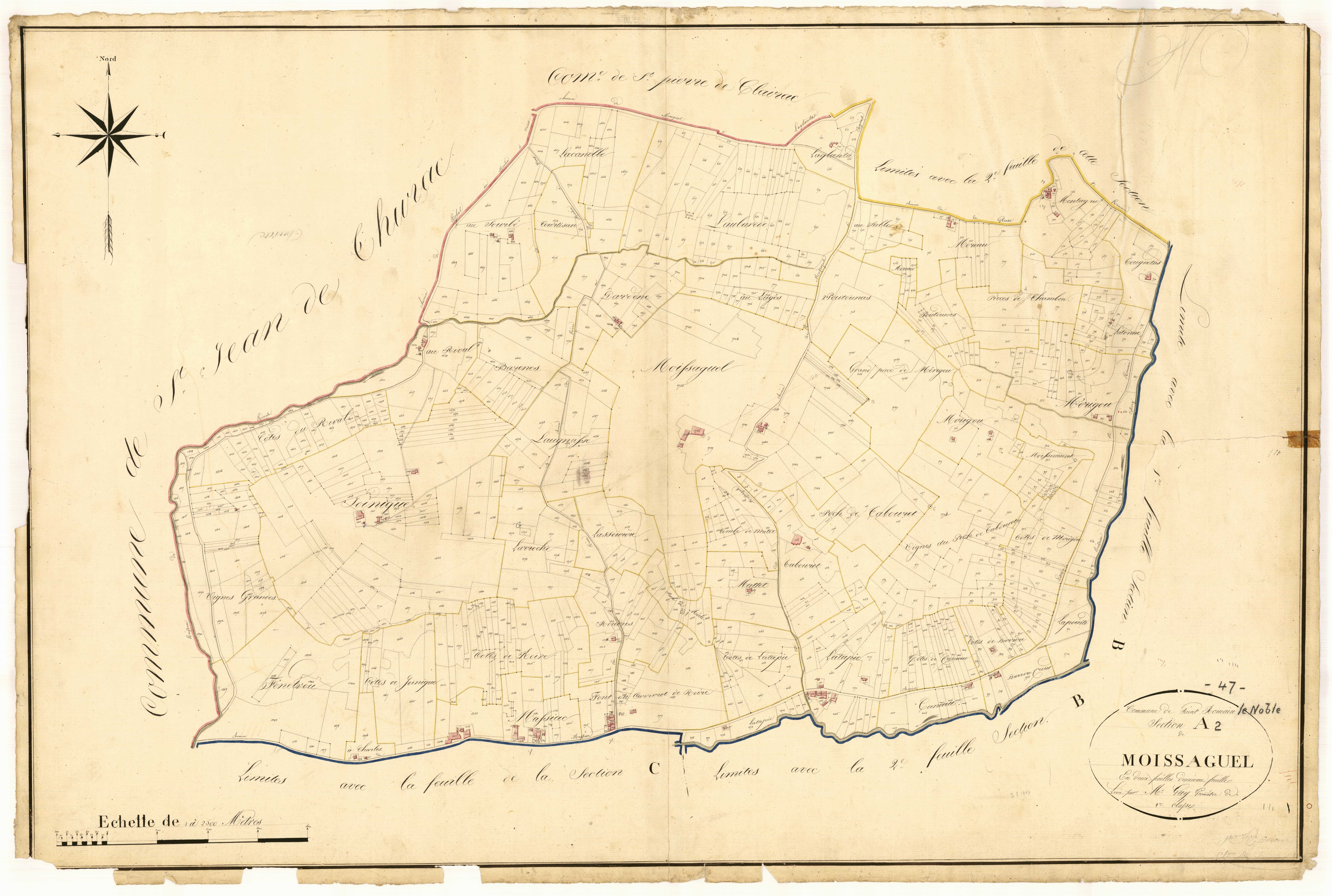 Plan napoléonien, atlas-A2 Moissaguel, Saint-Romain-le-Noble
