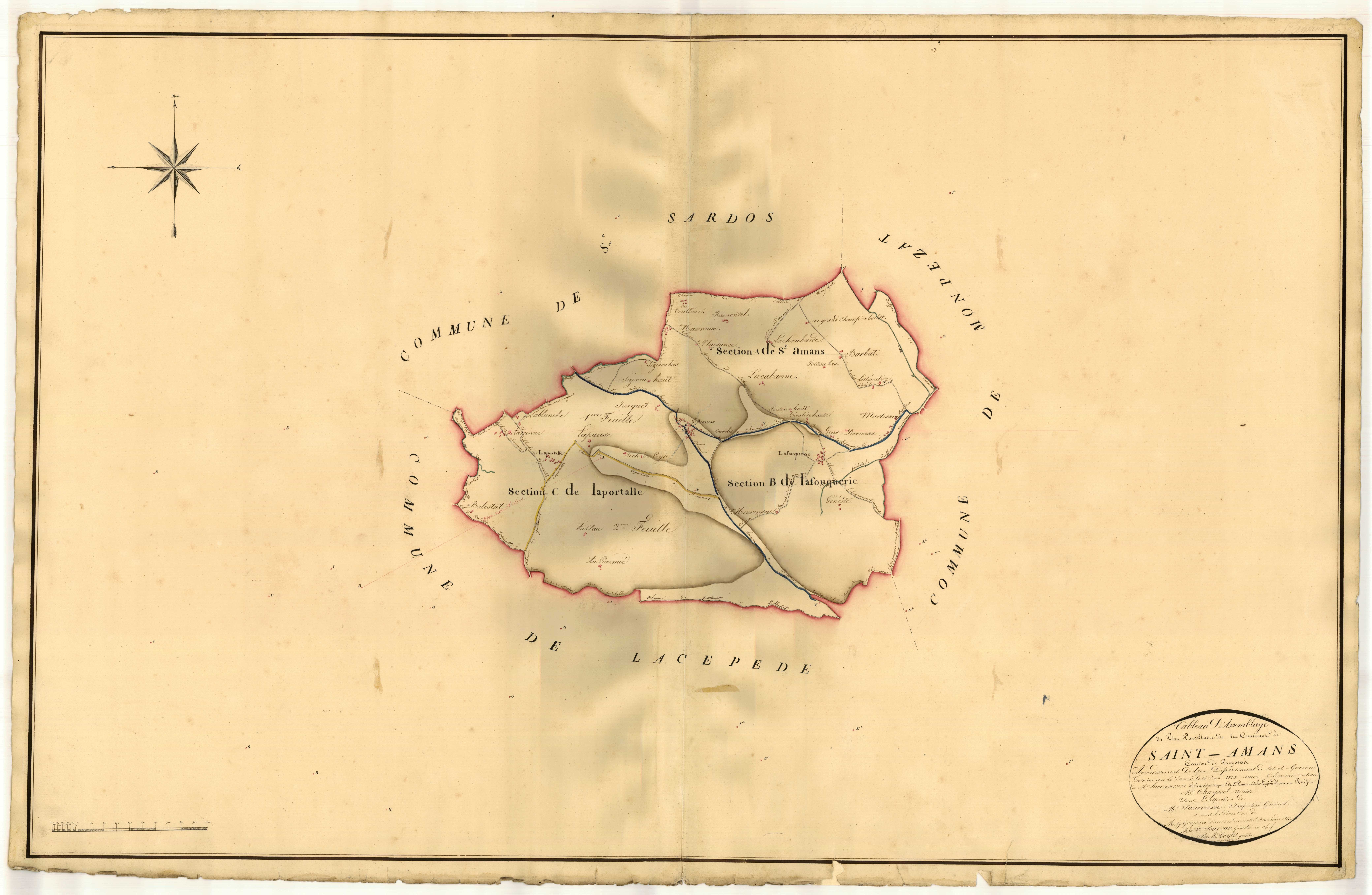 Plan napoléonien, atlas-TA, Saint-Amans (voir Saint-Sardos)