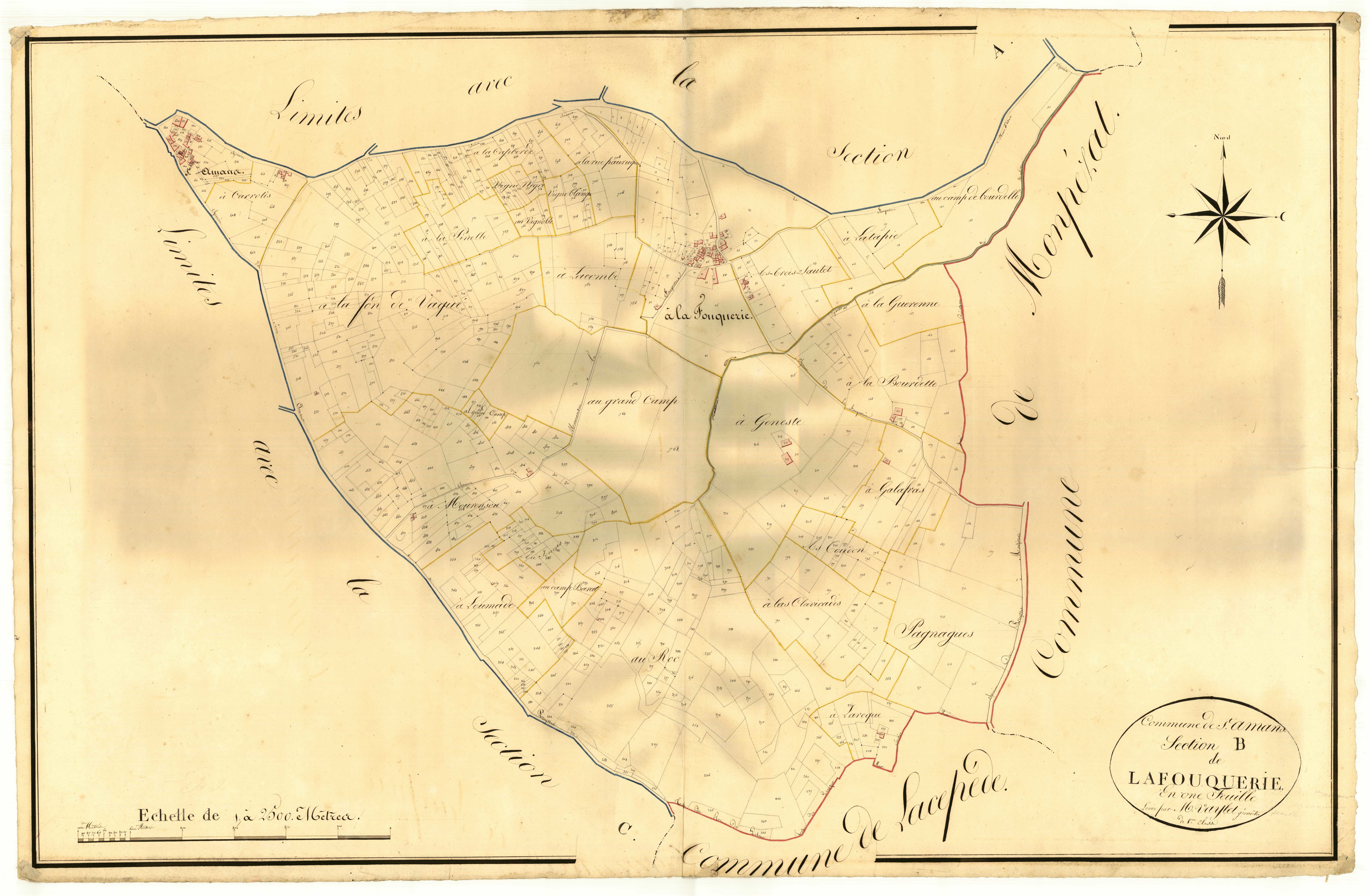 Plan napoléonien, atlas-B Lafouquerie, Saint-Amans (voir Saint-Sardos)