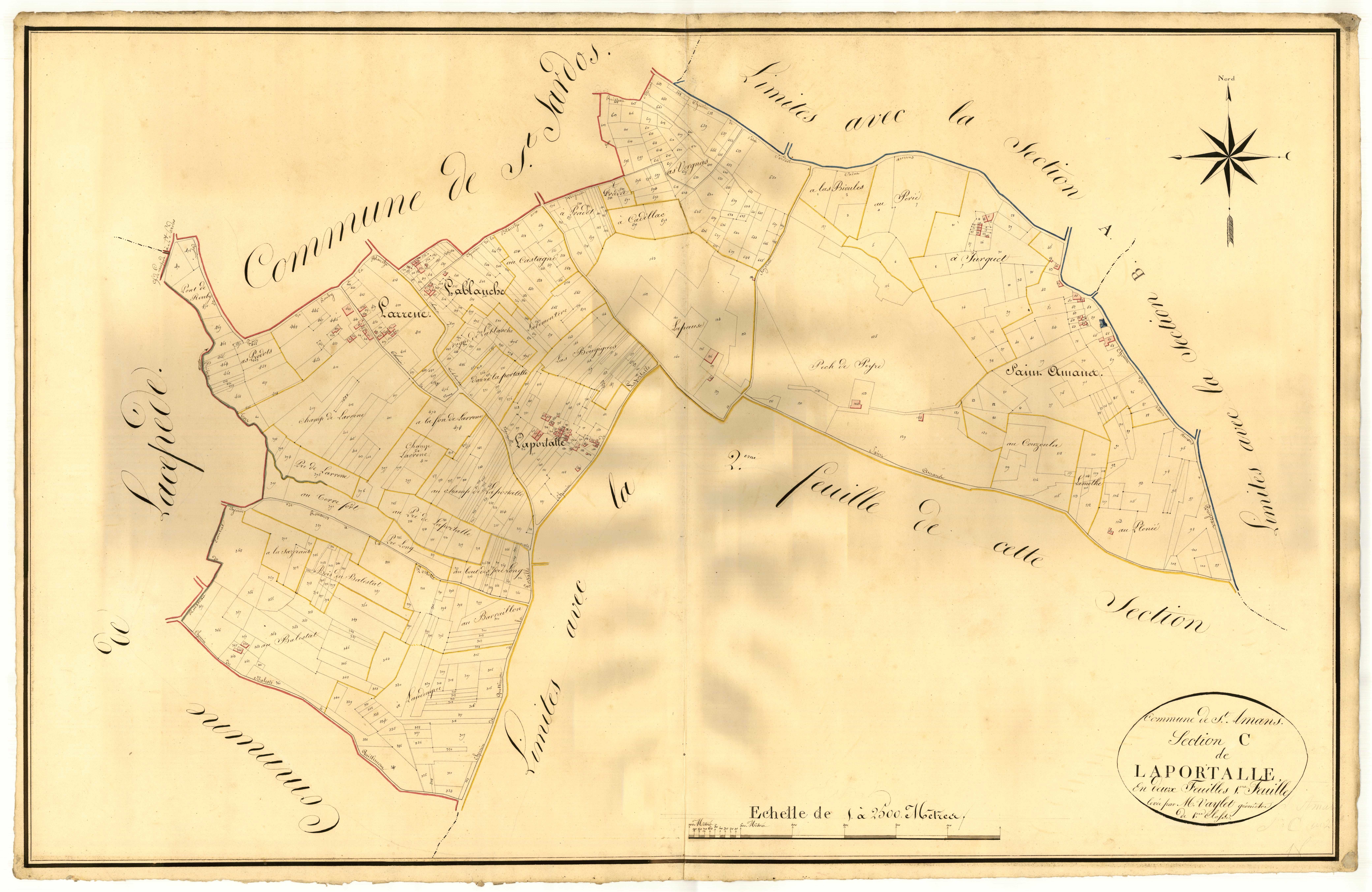 Plan napoléonien, atlas-C1 Laportalle, Saint-Amans (voir Saint-Sardos)