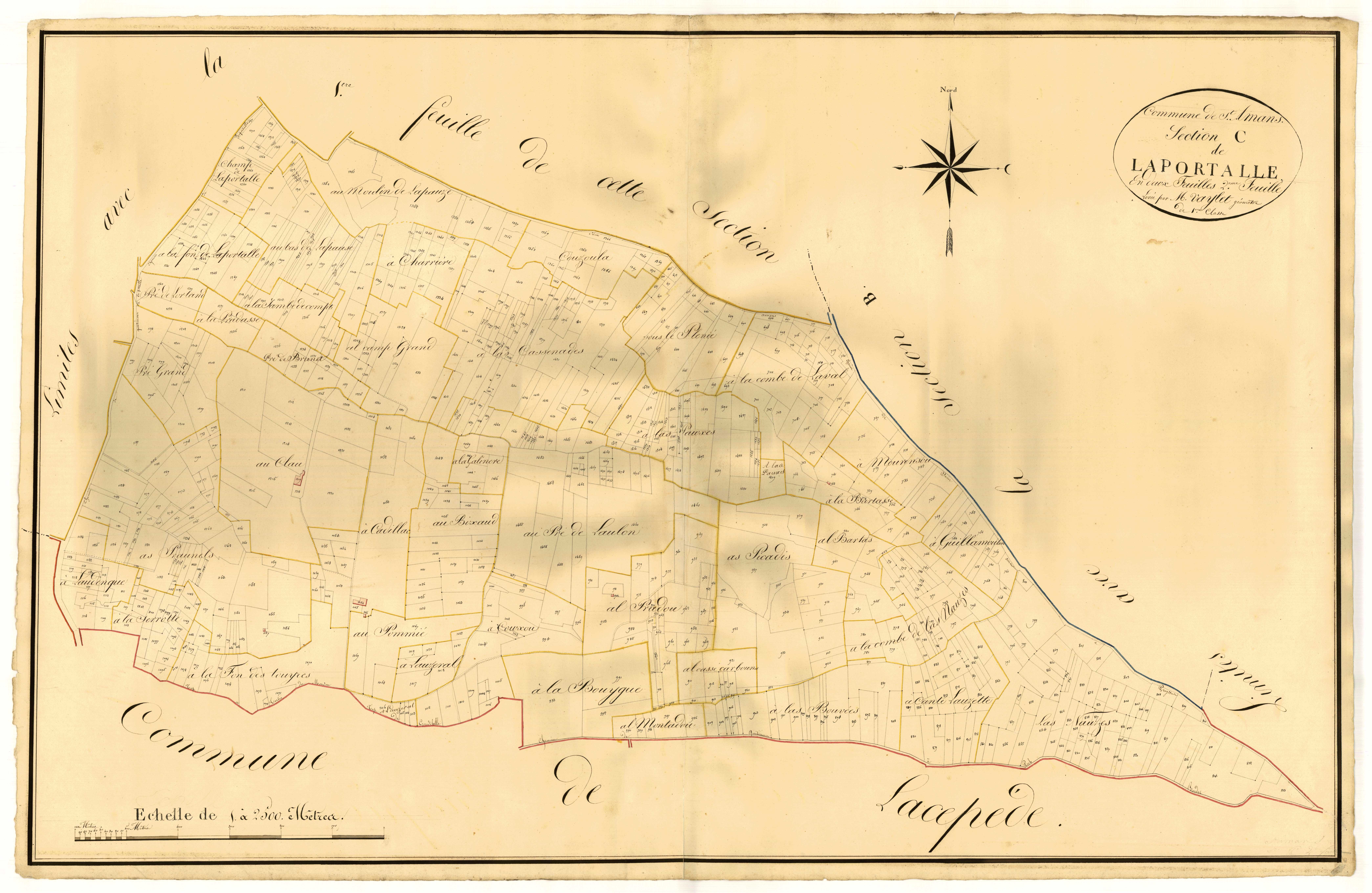 Plan napoléonien, atlas-C2 Laportalle, Saint-Amans (voir Saint-Sardos)