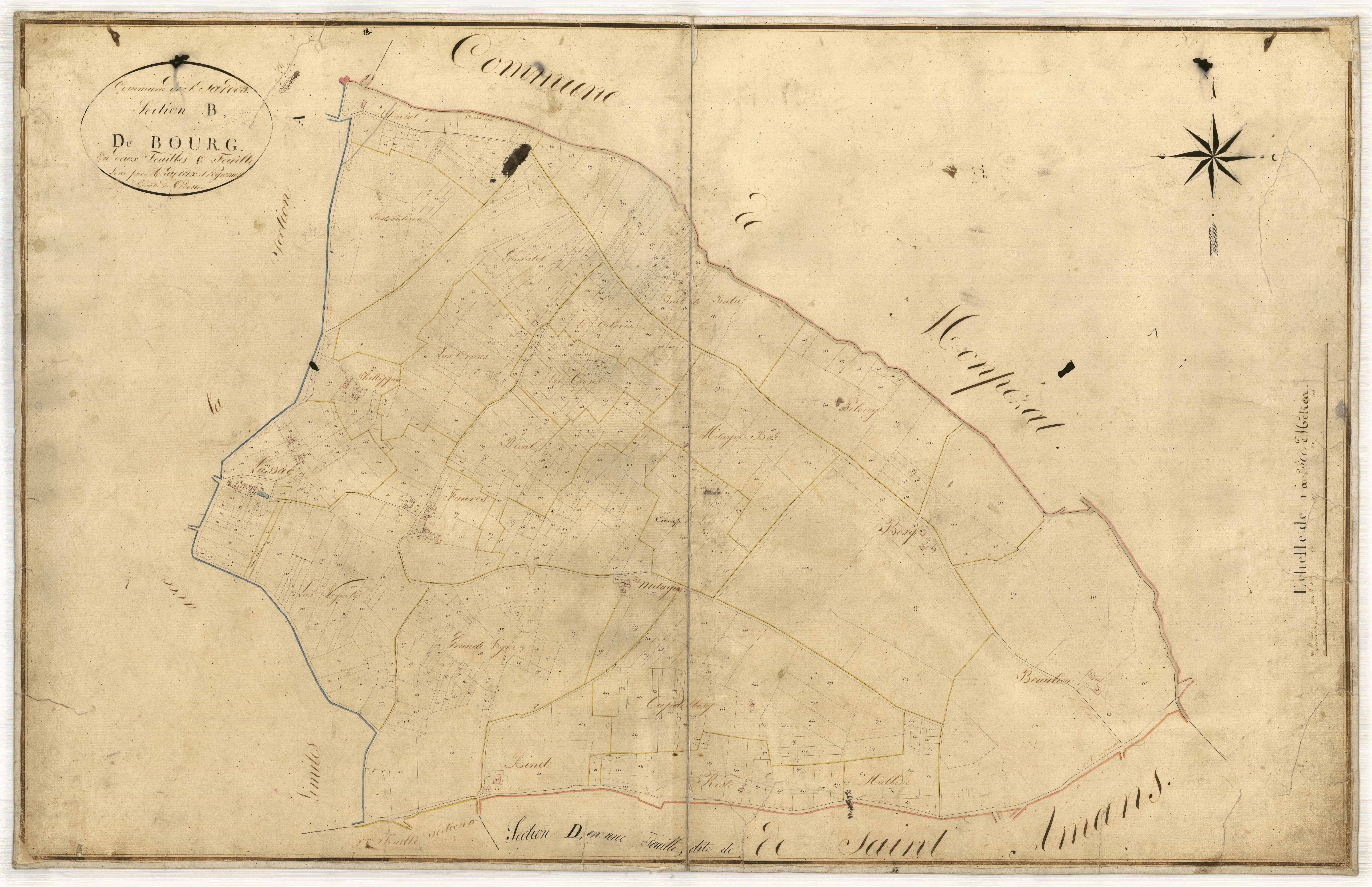 Plan napoléonien-B1 Le Bourg, Saint-Sardos