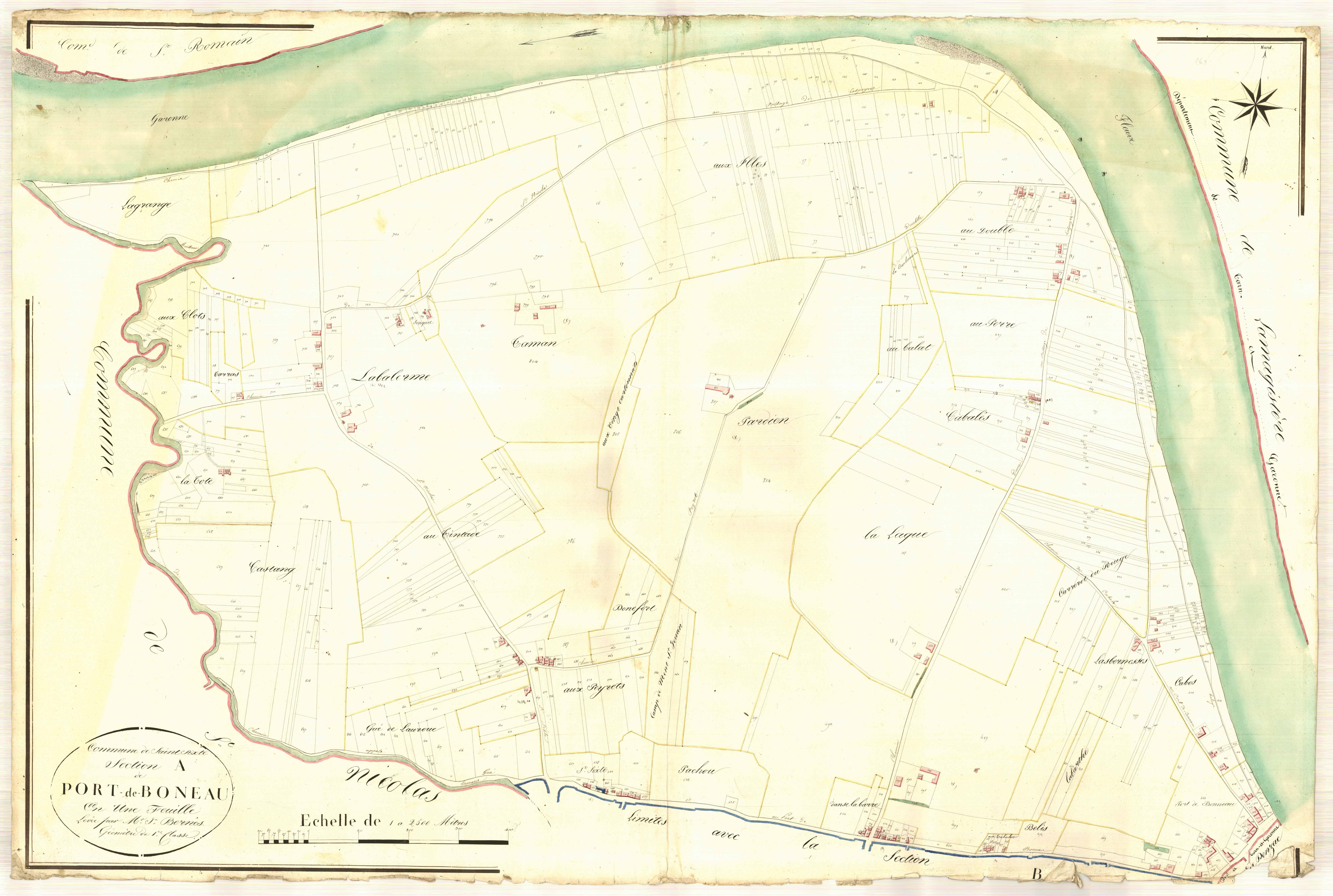 Plan napoléonien, atlas-A Port-de-Boneau, Saint-Sixte
