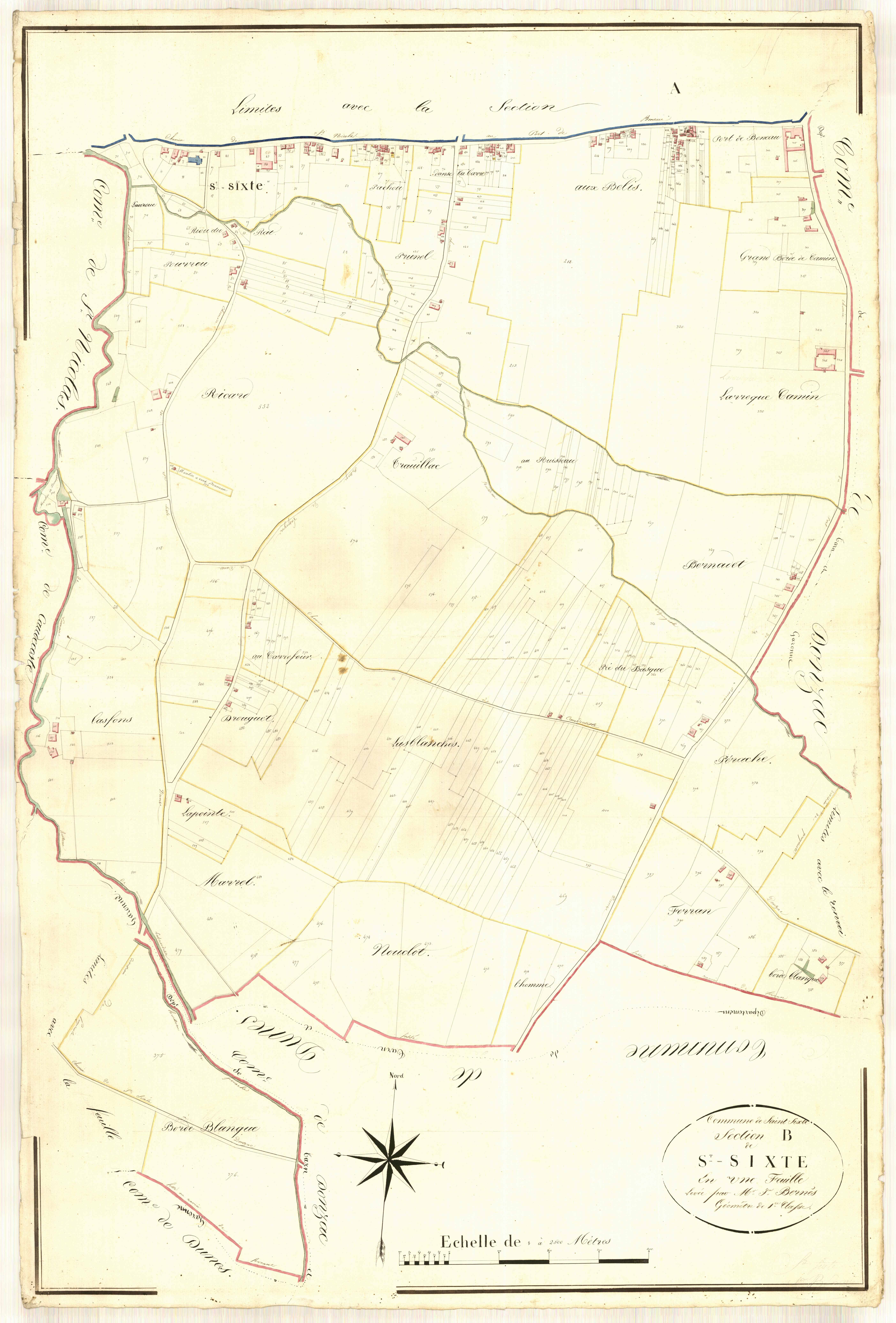 Plan napoléonien, atlas-B Saint-Sixte, Saint-Sixte