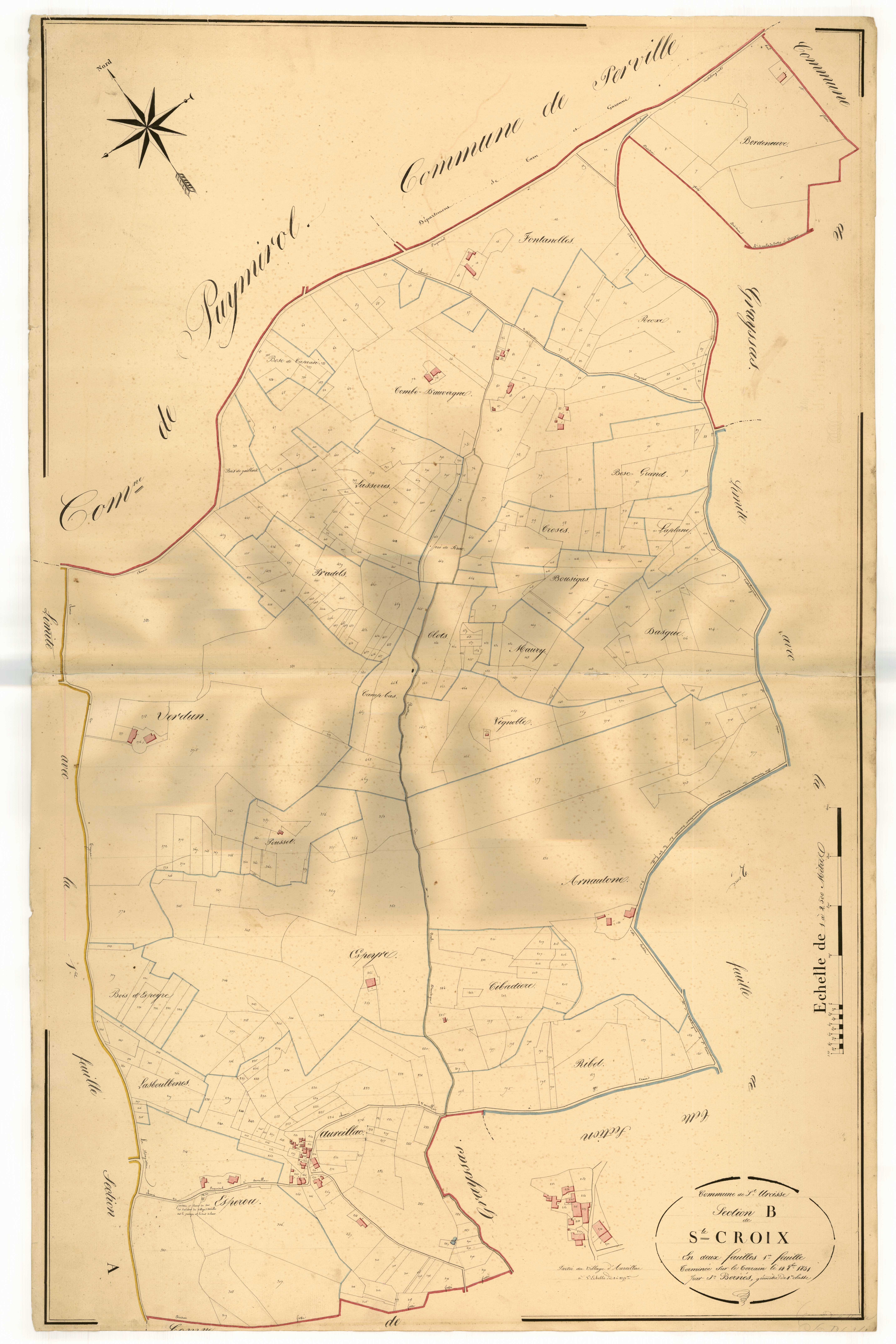 Plan napoléonien, atlas-B1 Sainte-Croix, Saint-Urcisse