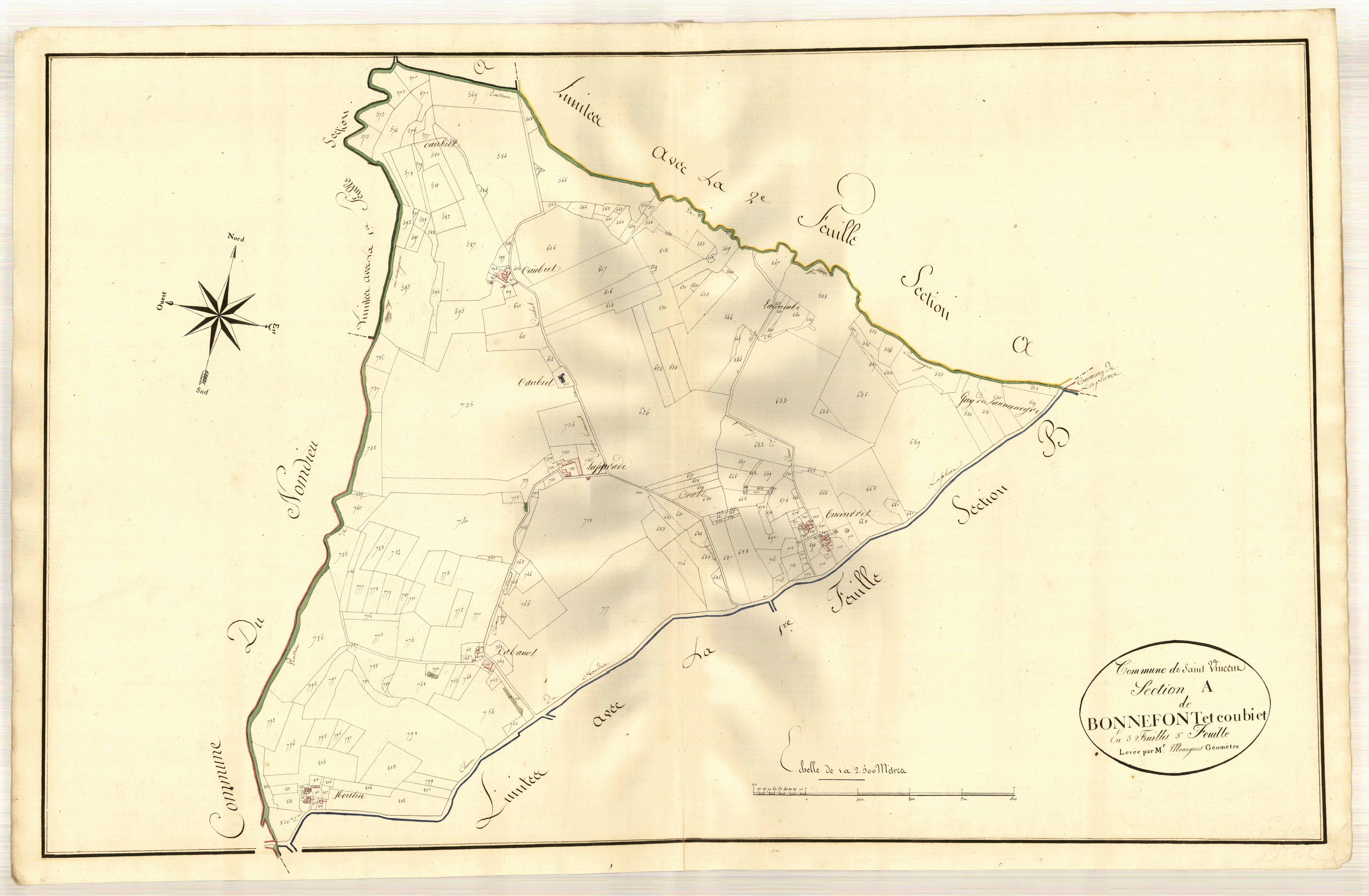 Plan primitif, atlas-A3 Bonnefont et Coubiet, Saint-Vincent-de-Lamontjoie