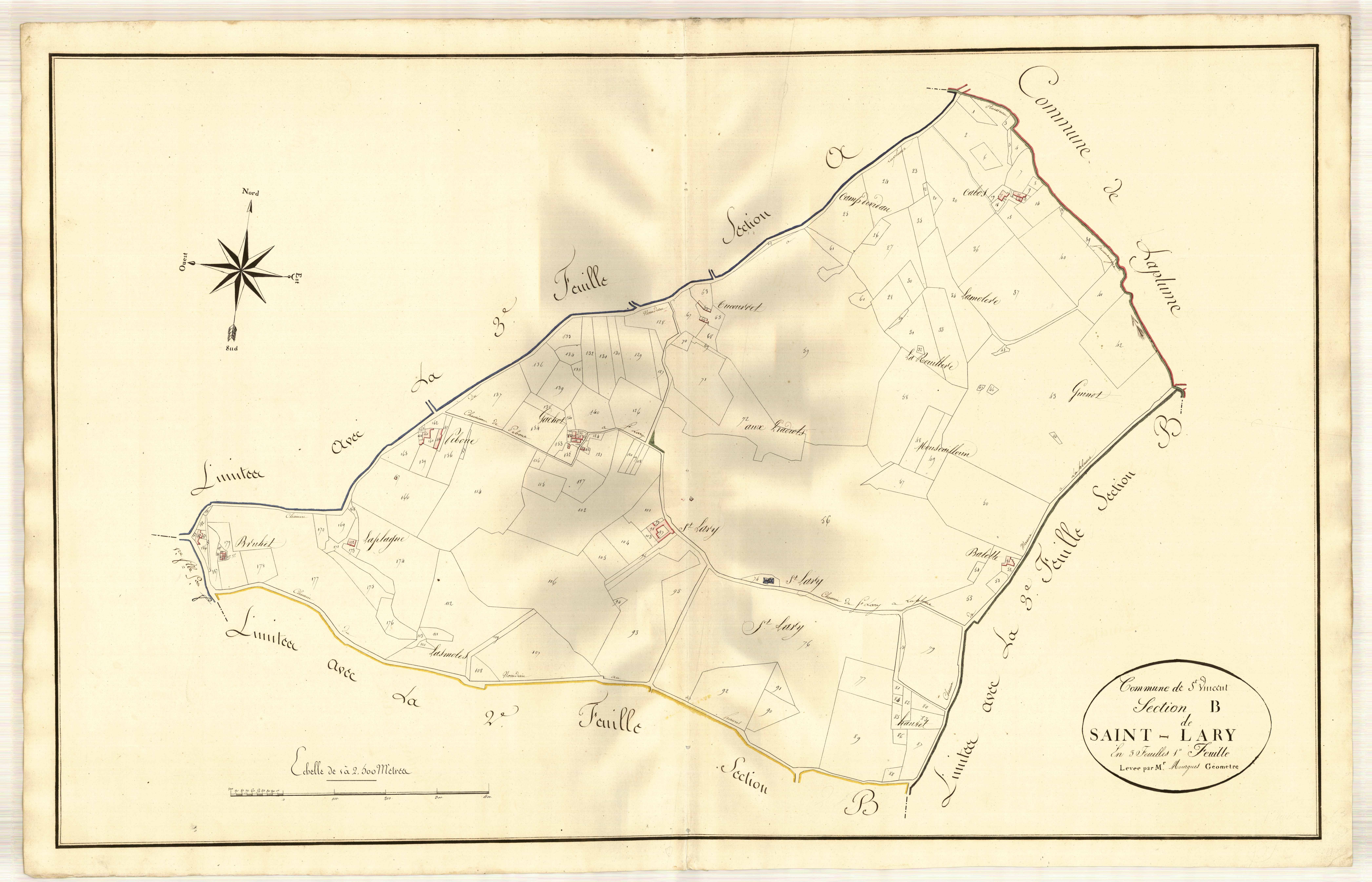 Plan primitif, atlas-B1 Saint-Lary, Saint-Vincent-de-Lamontjoie