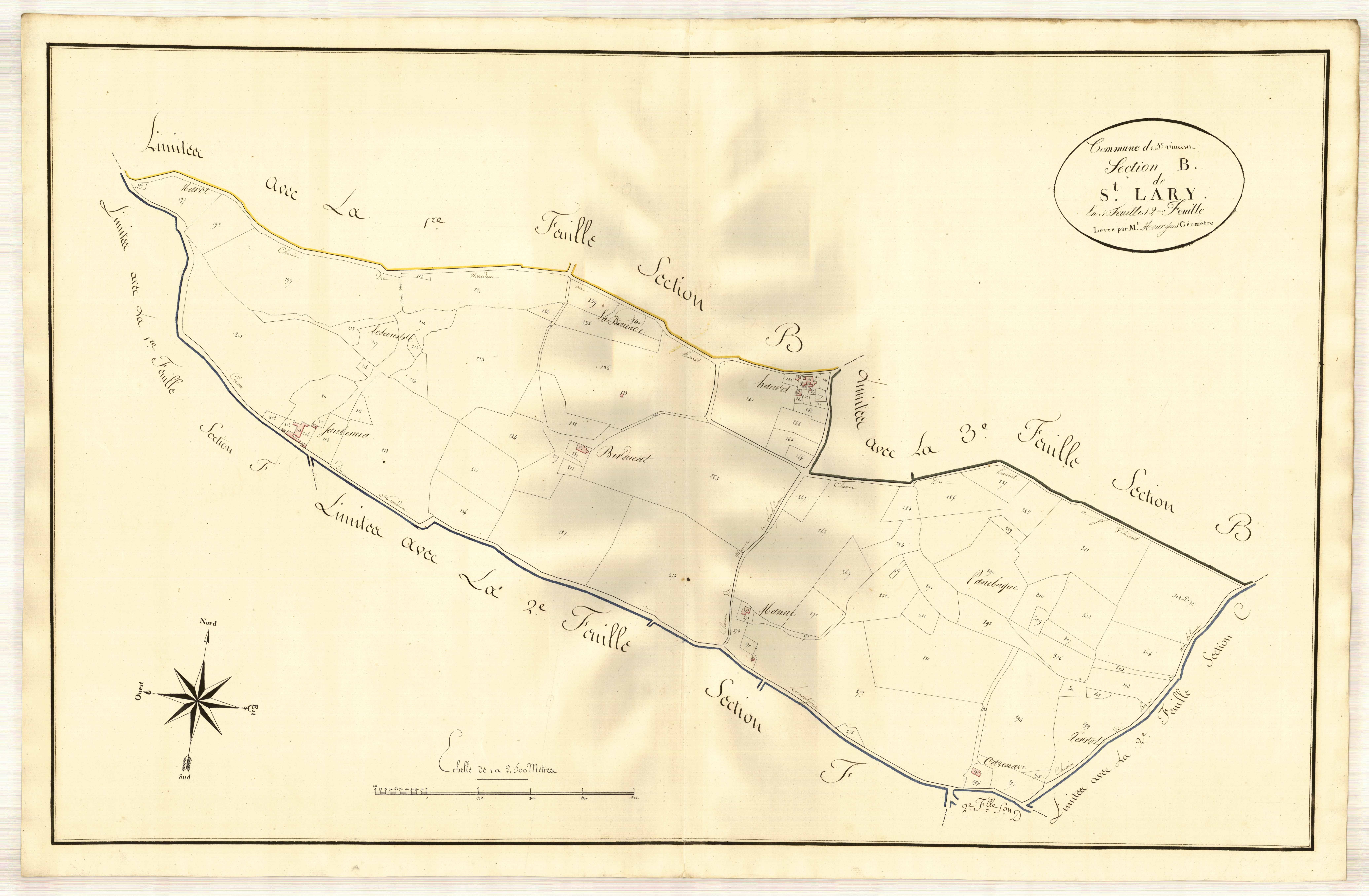 Plan primitif, atlas-B2 Saint-Lary, Saint-Vincent-de-Lamontjoie