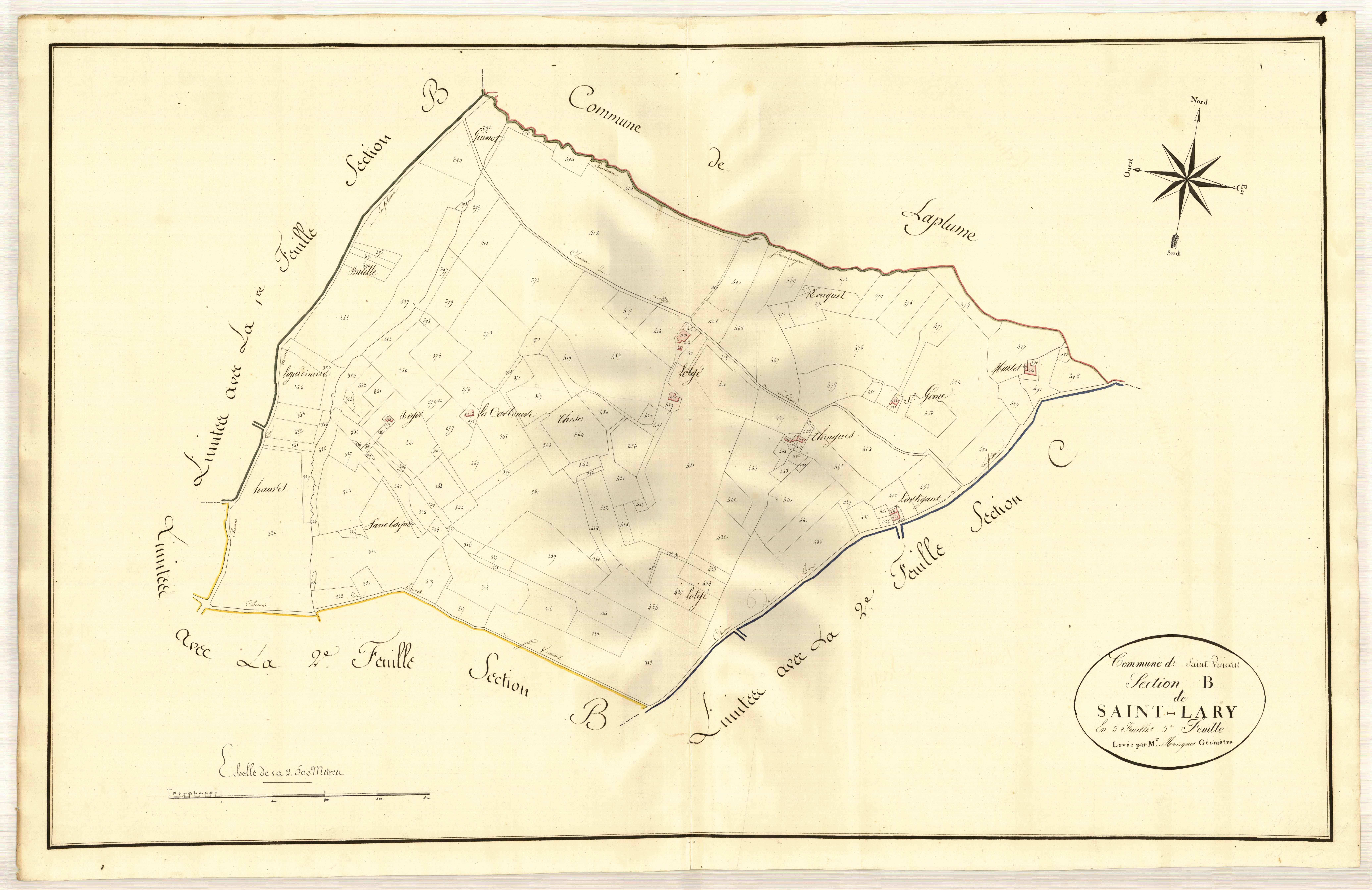 Plan primitif, atlas-B3 Saint-Lary, Saint-Vincent-de-Lamontjoie