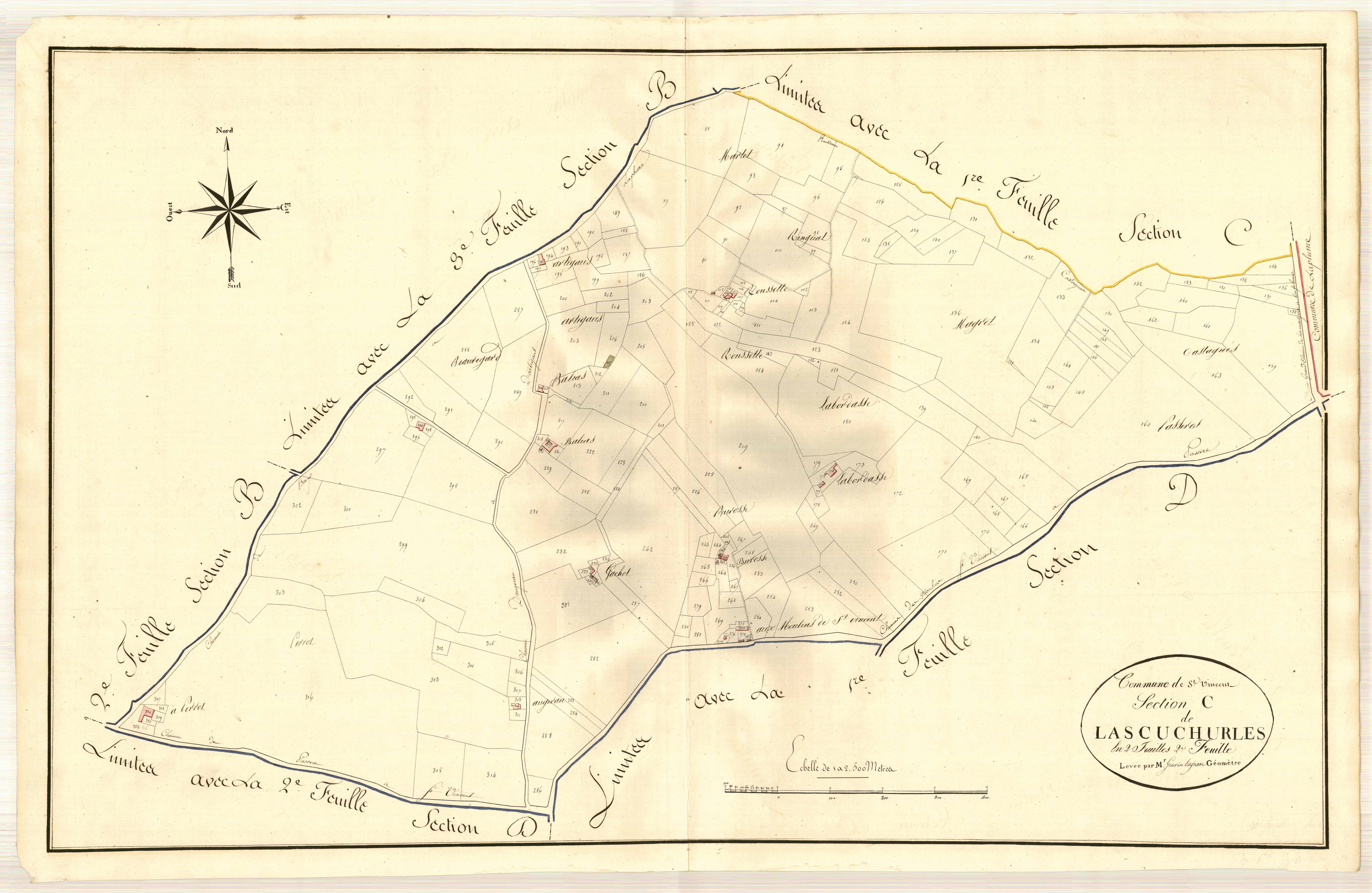 Plan primitif, atlas-C2 Lascuchurles, Saint-Vincent-de-Lamontjoie