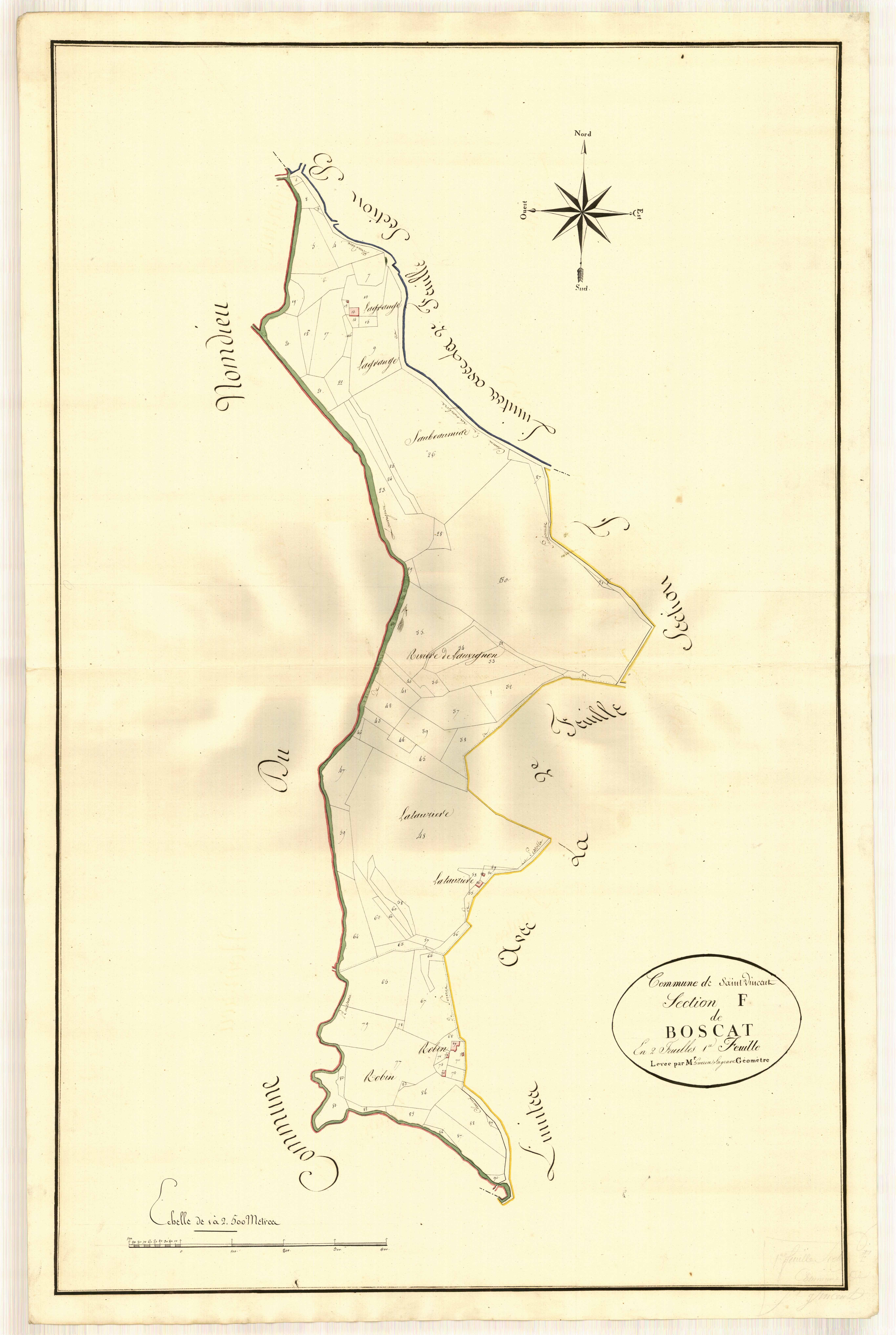Plan primitif, atlas-F1 Boscat, Saint-Vincent-de-Lamontjoie