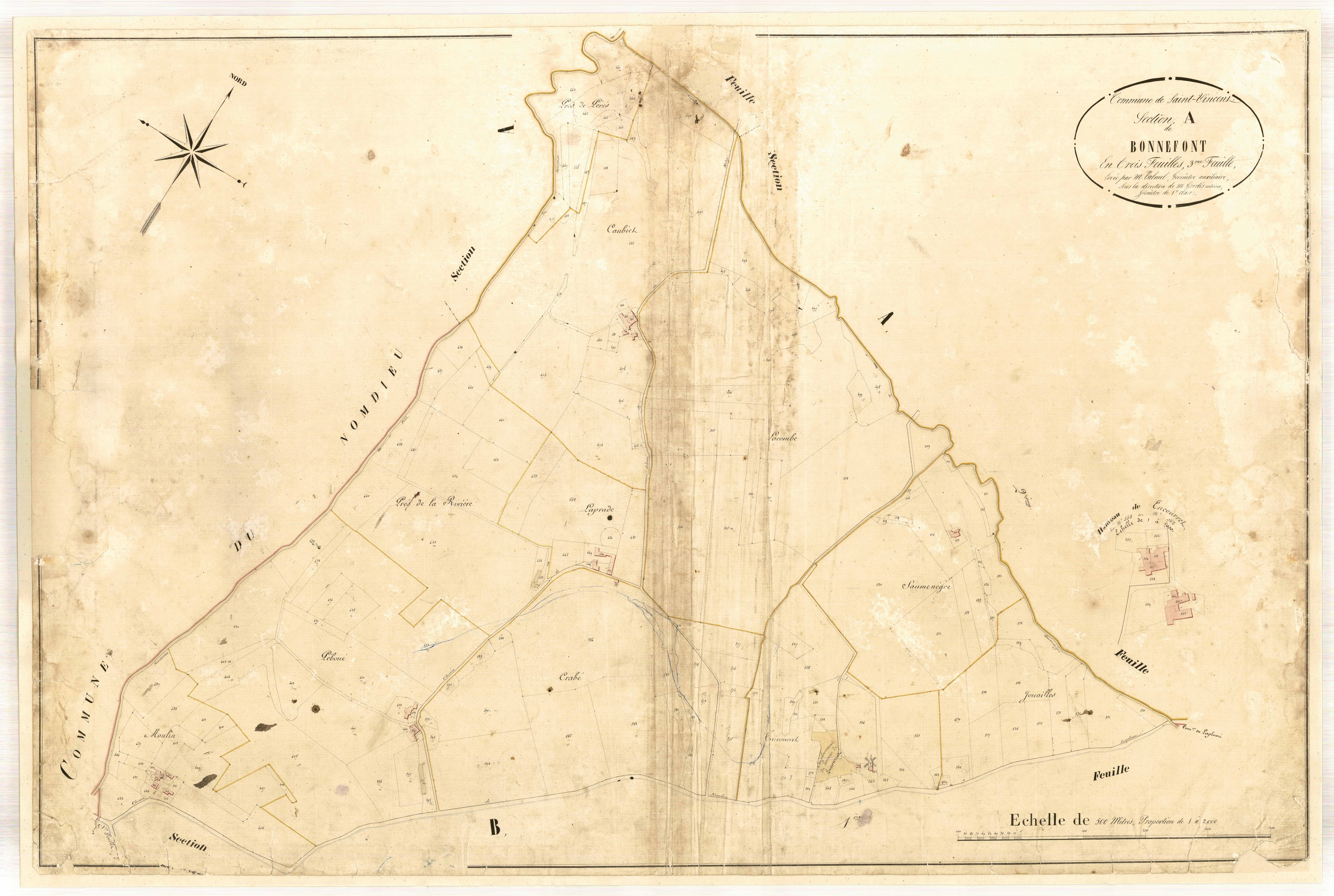 Plan napoléonien-A3 Bonnefont, Saint-Vincent-de-Lamontjoie