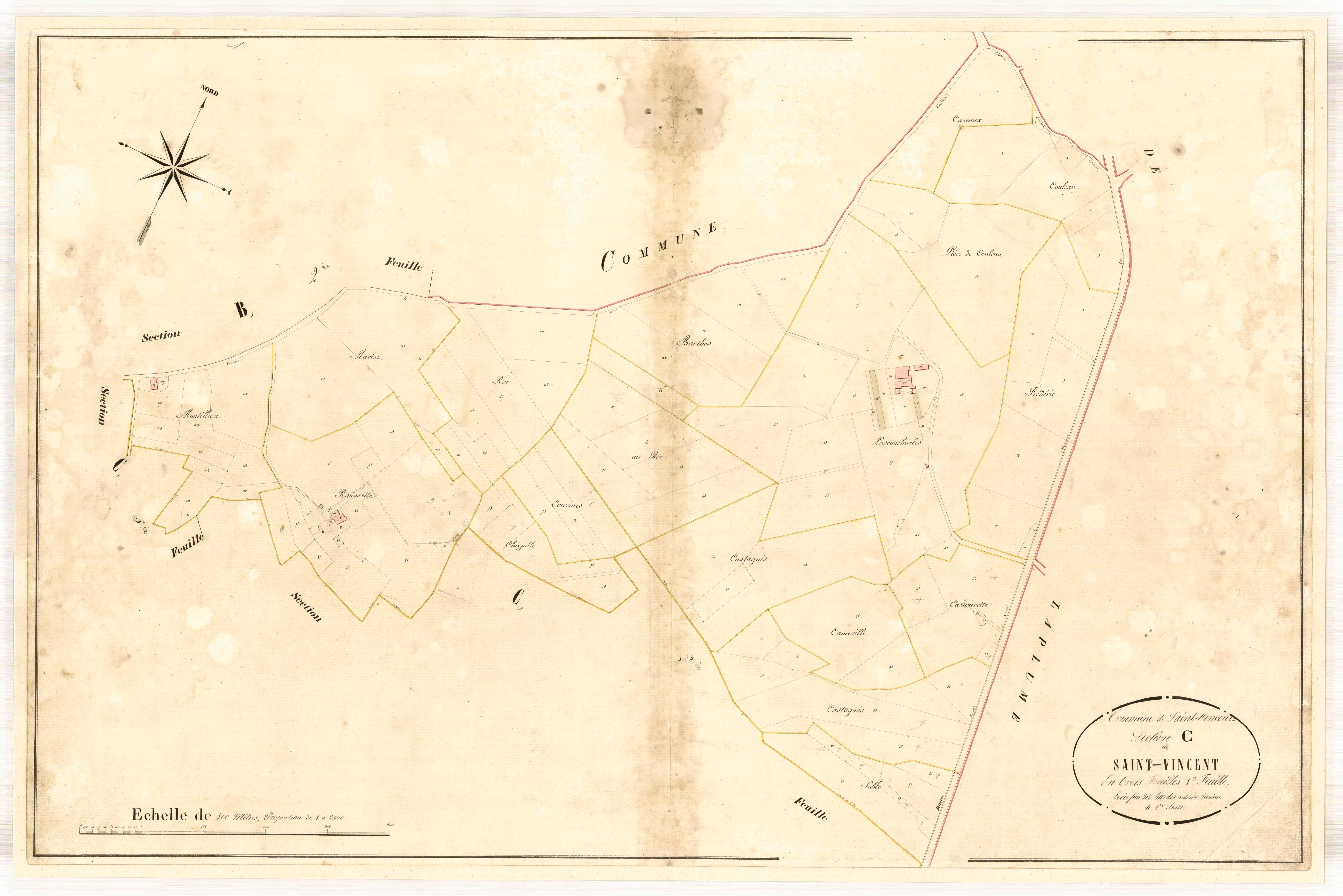 Plan napoléonien-C1 Saint-Vincent, Saint-Vincent-de-Lamontjoie