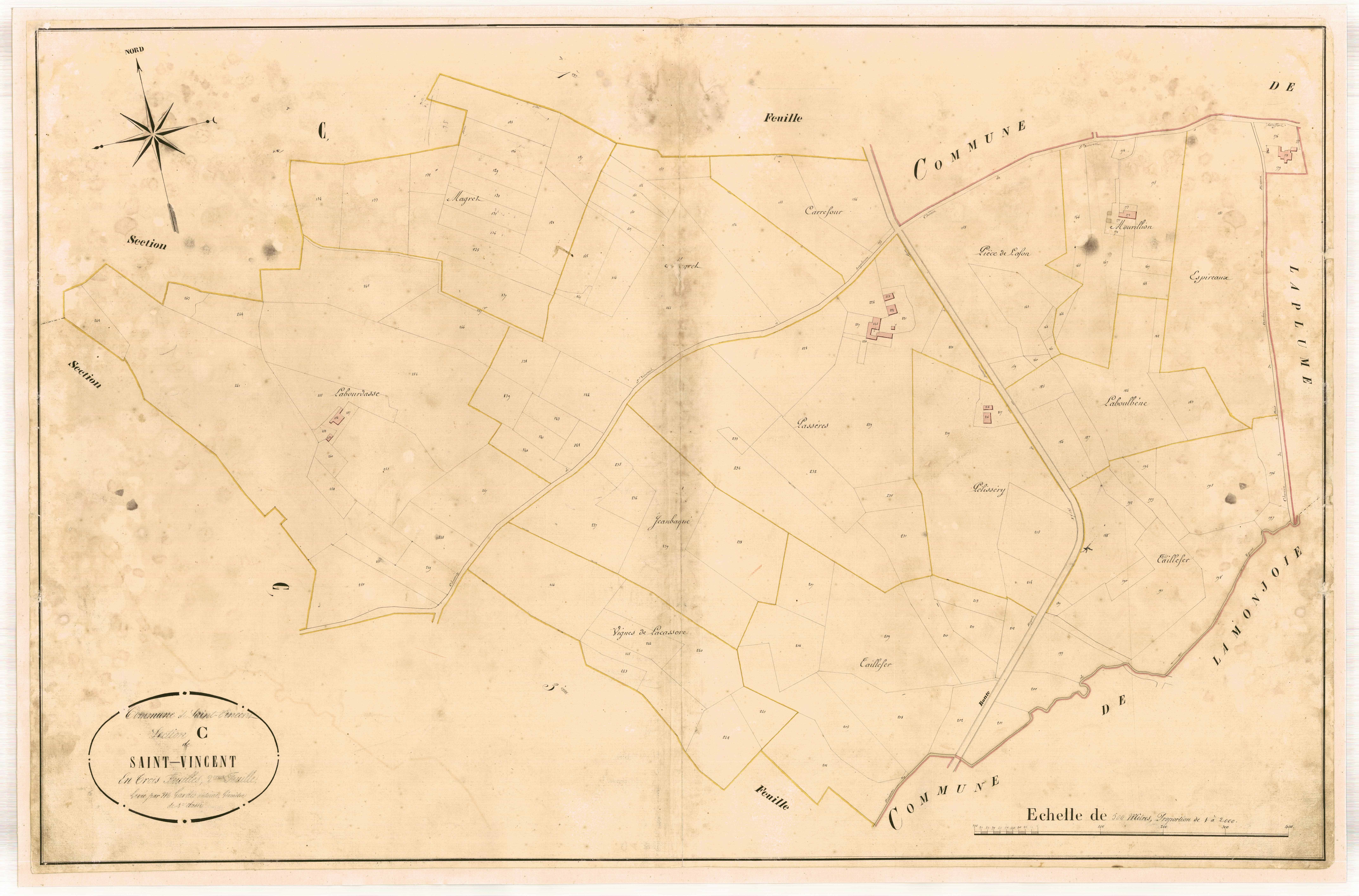 Plan napoléonien-C2 Saint-Vincent, Saint-Vincent-de-Lamontjoie