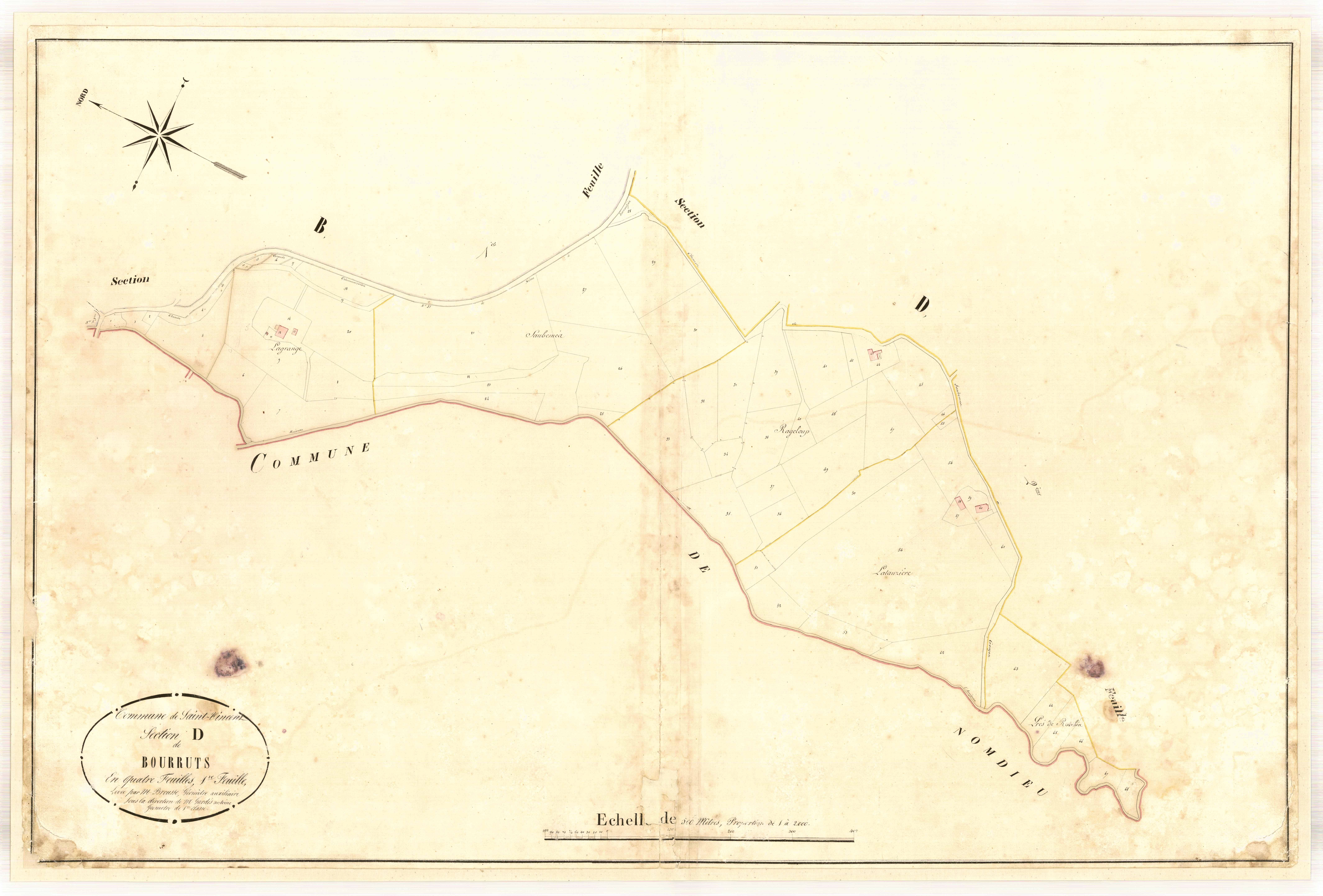 Plan napoléonien-D1 Bourruts, Saint-Vincent-de-Lamontjoie