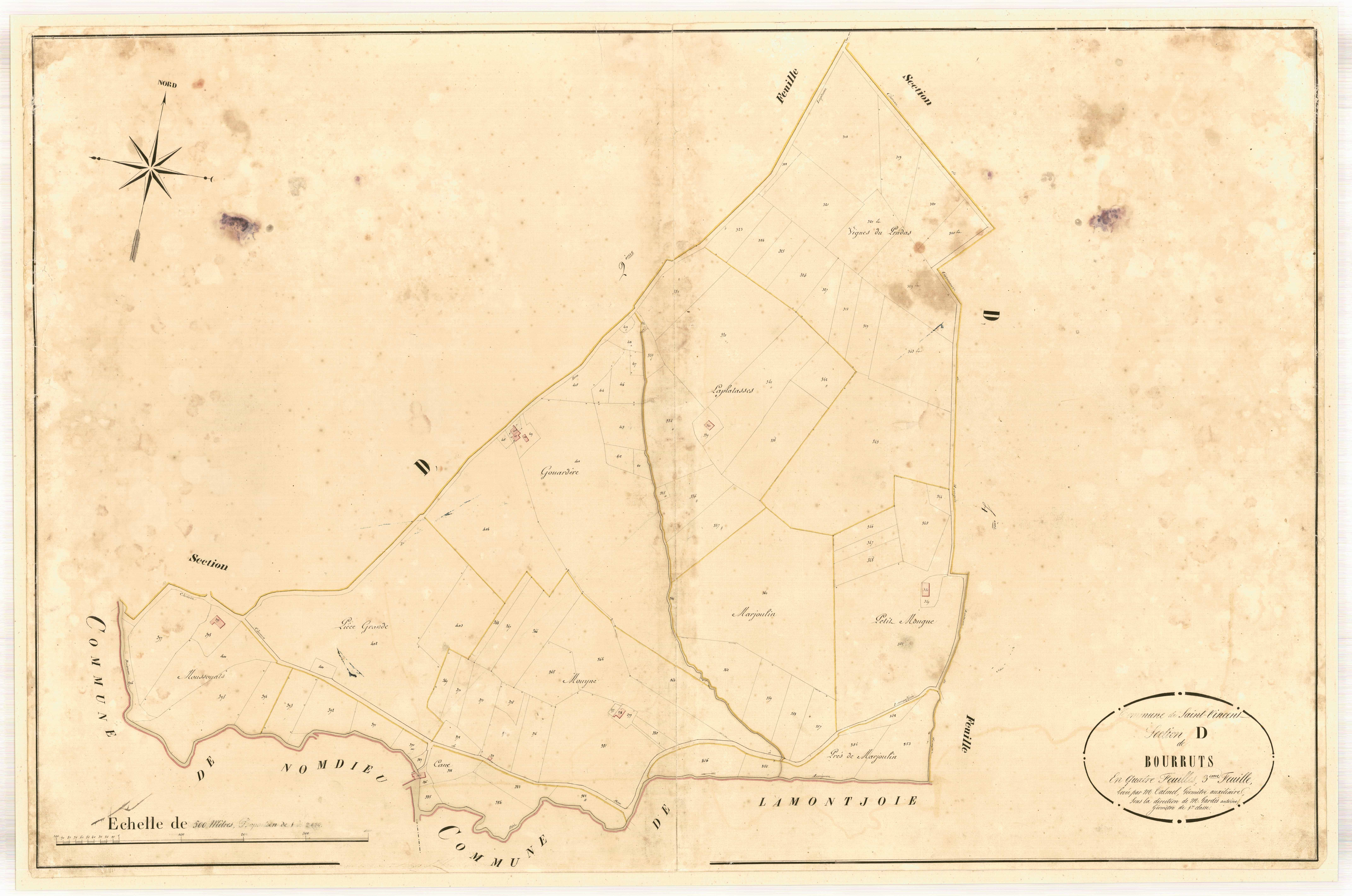 Plan napoléonien-D3 Bourruts, Saint-Vincent-de-Lamontjoie