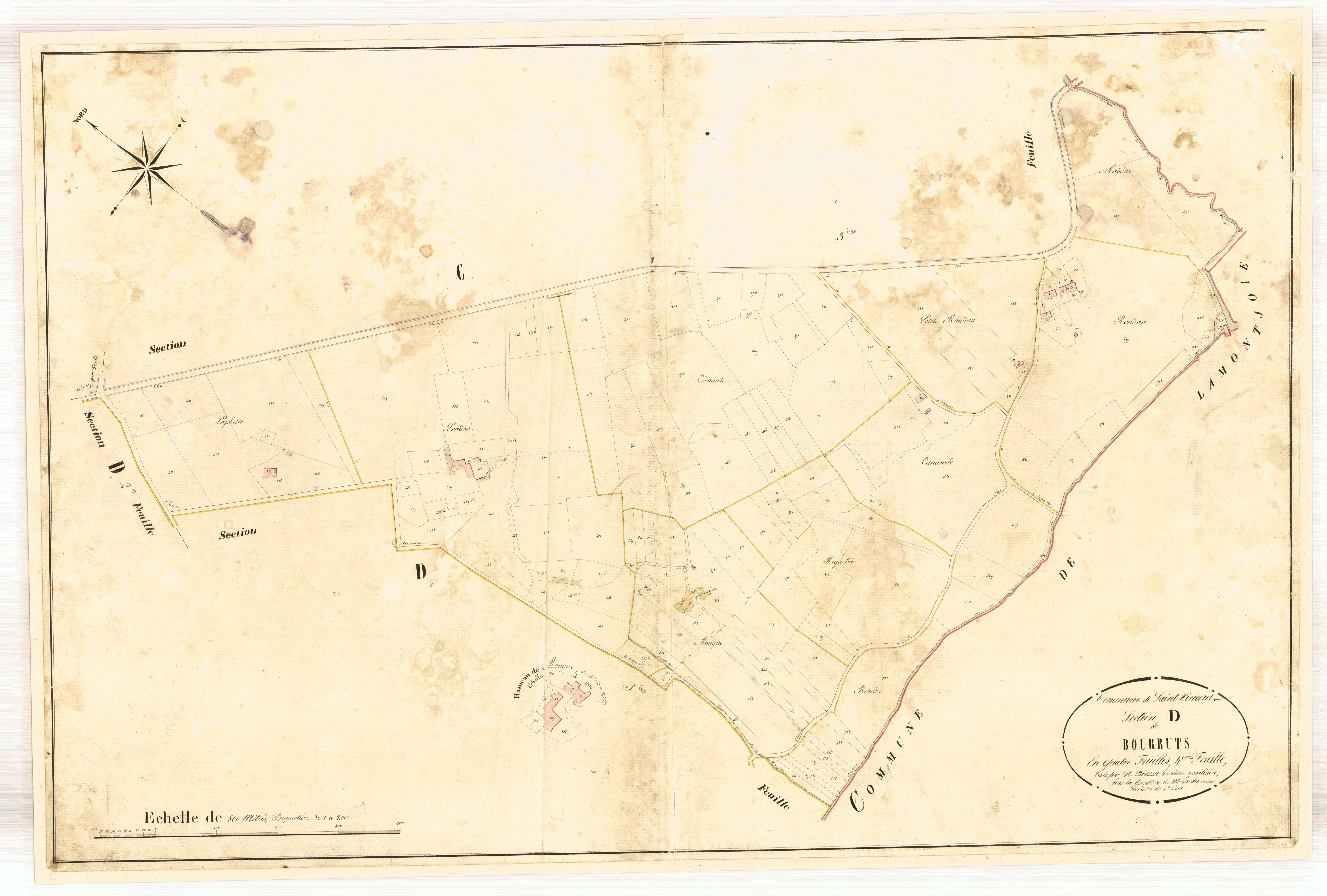 Plan napoléonien-D4 Bourruts, Saint-Vincent-de-Lamontjoie