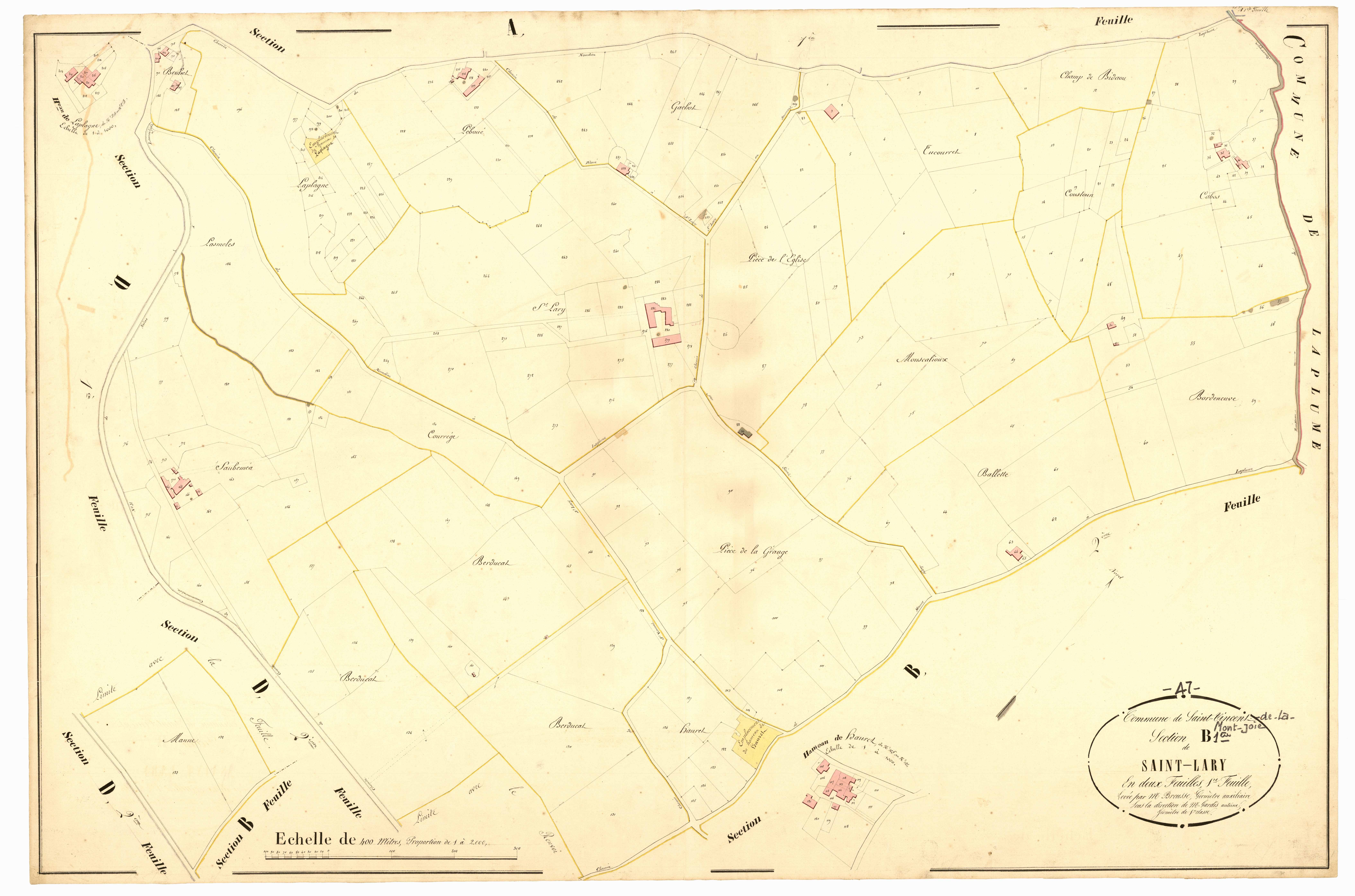 Plan napoléonien, atlas-B1 Saint-Lary, Saint-Vincent-de-Lamontjoie