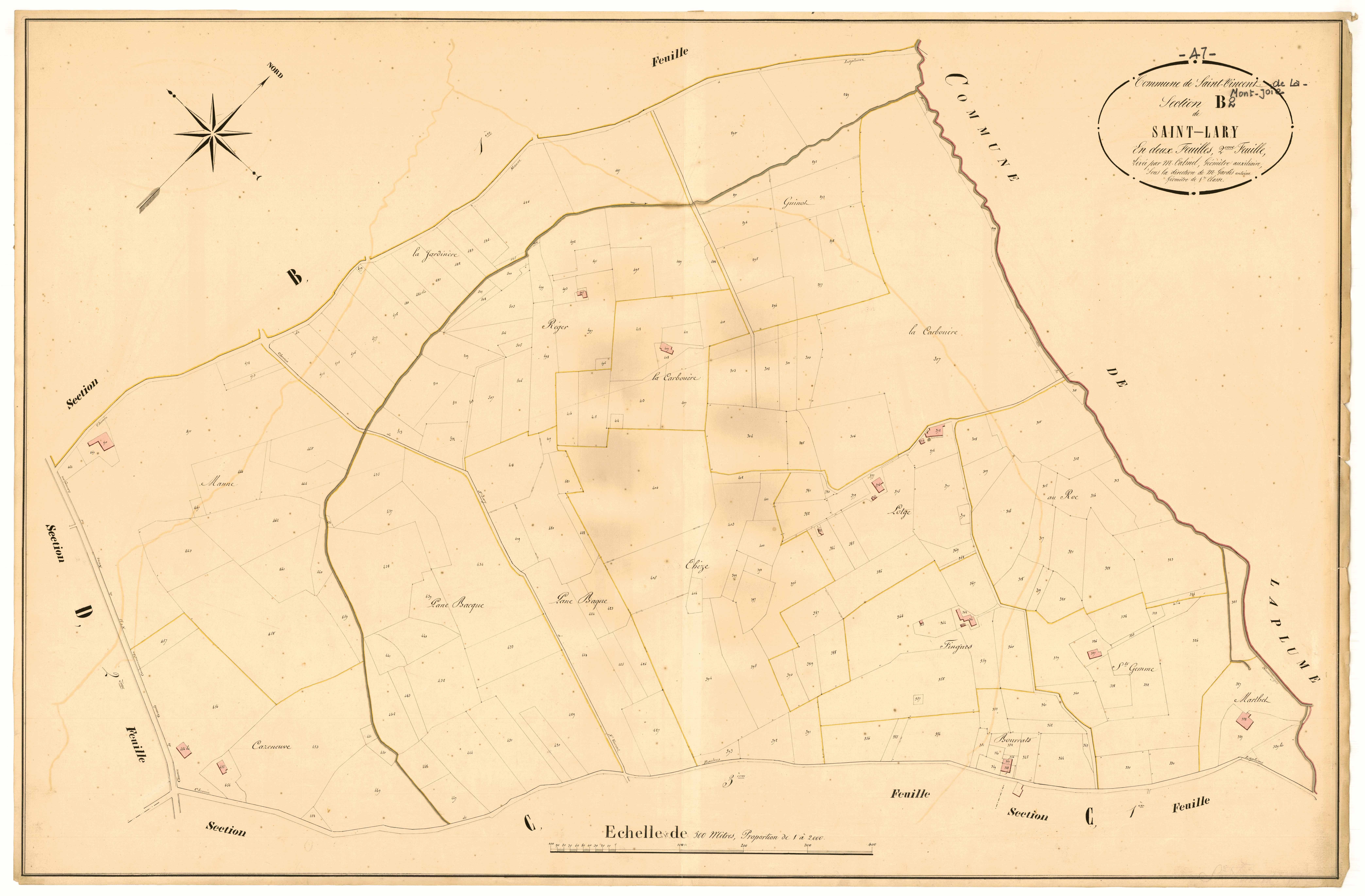 Plan napoléonien, atlas-B2 Saint-Lary, Saint-Vincent-de-Lamontjoie