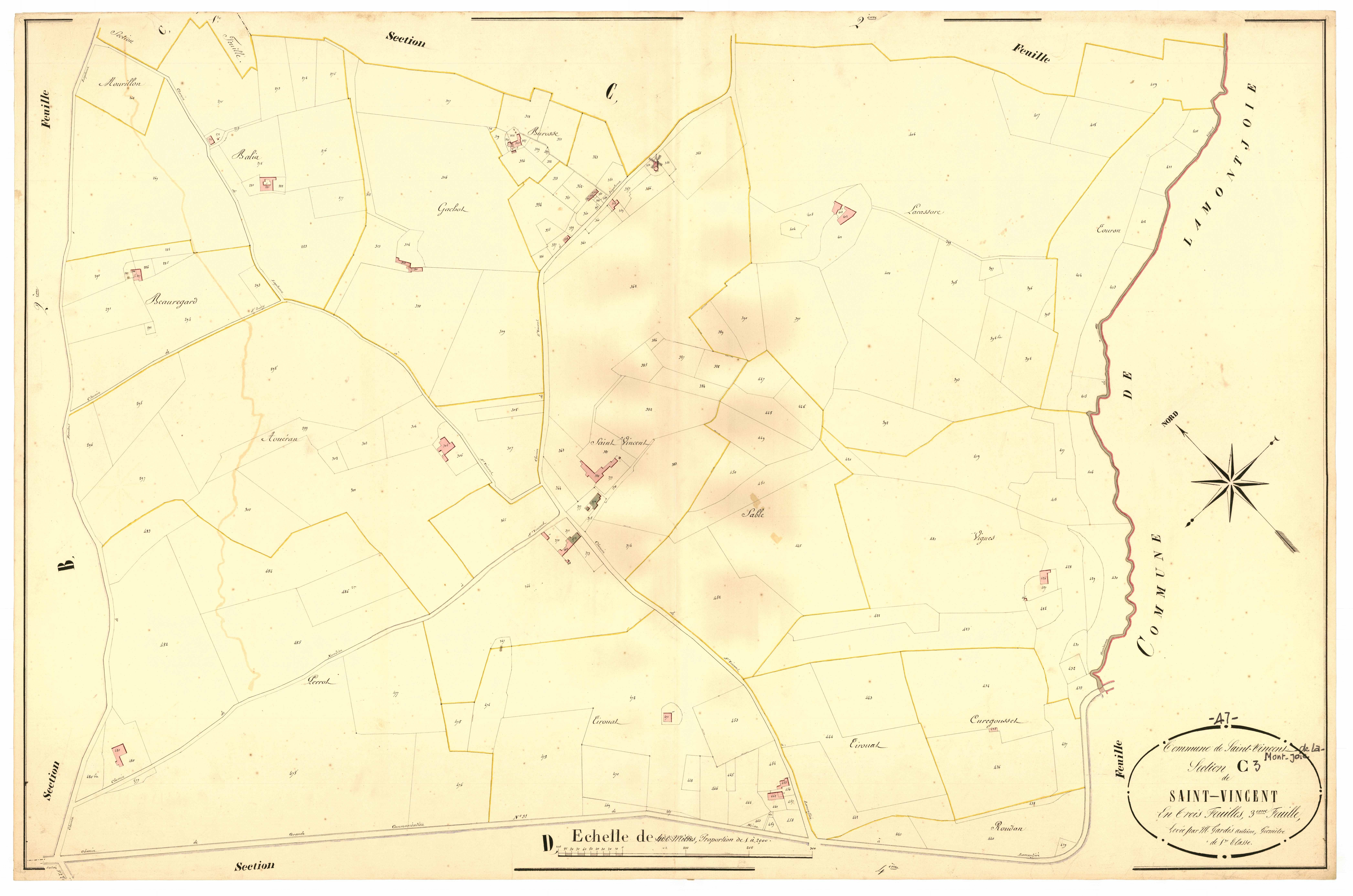 Plan napoléonien, atlas-C3 Saint-Vincent, Saint-Vincent-de-Lamontjoie