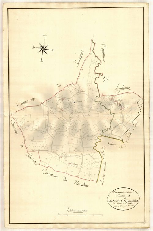 Plan primitif, atlas-A1 Bonnefont et Coubiet, Saint-Vincent-de-Lamontjoie
