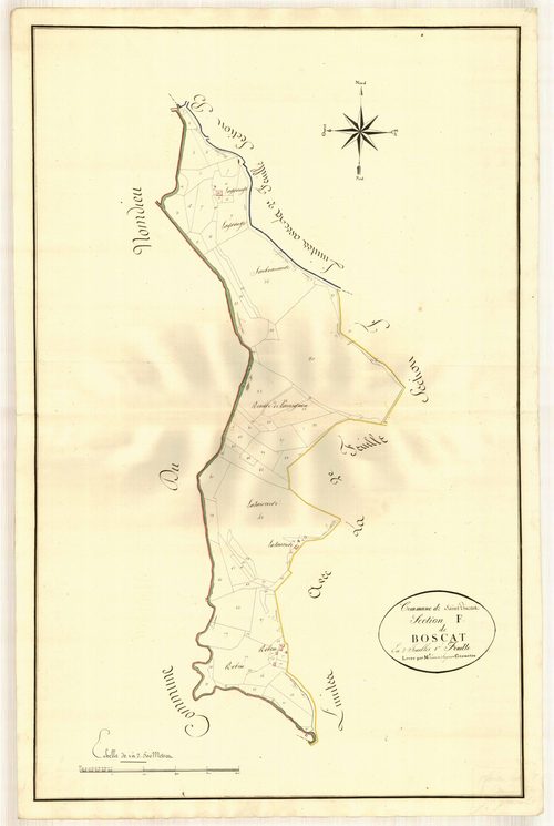 Plan primitif, atlas-F1 Boscat, Saint-Vincent-de-Lamontjoie