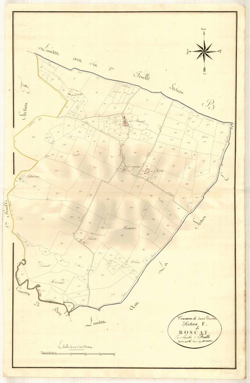 Plan primitif, atlas-F2 Boscat, Saint-Vincent-de-Lamontjoie